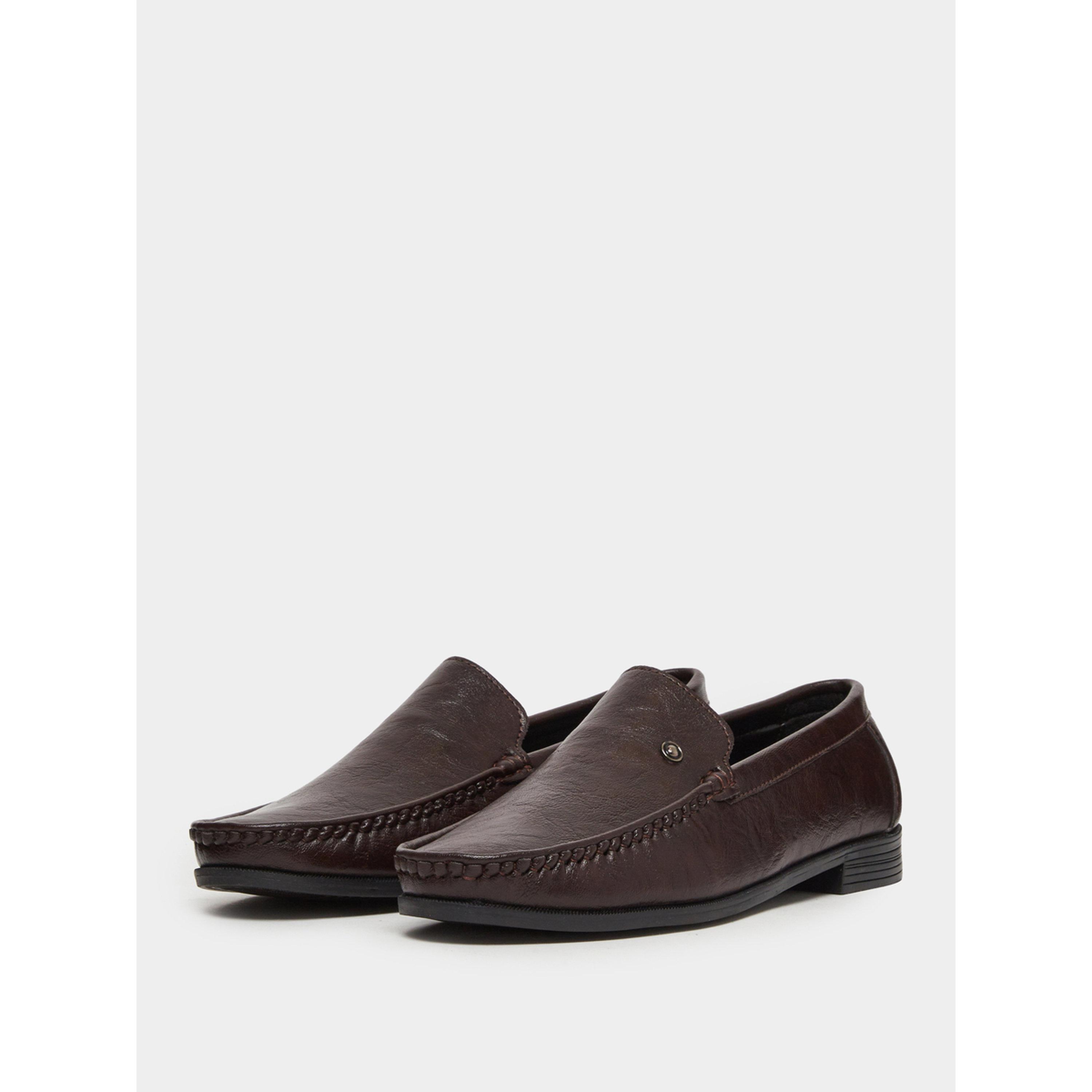 Styli Brown Textured Slip-On Loafers-men-shoes-loafersandmoccasins-image-1