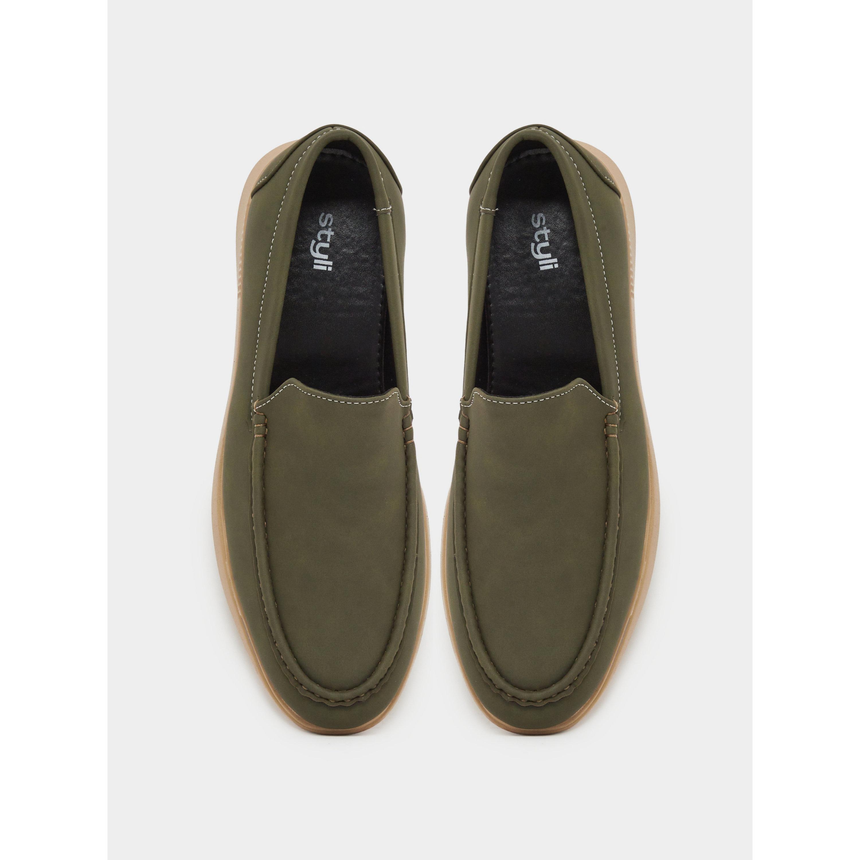 Styli Olive Classic Slip-On Loafers-men-shoes-loafersandmoccasins-image-3