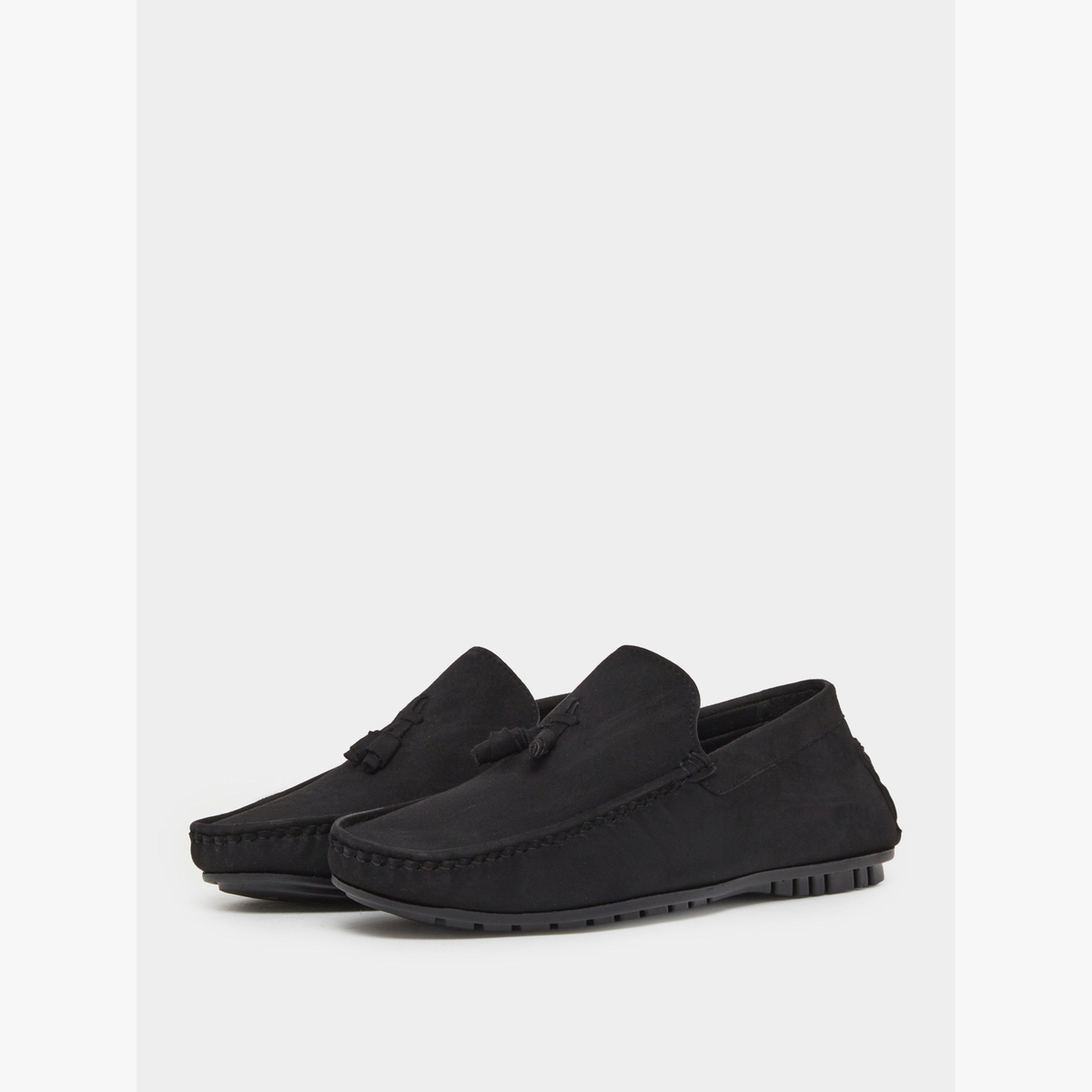 Styli Men Black Suede Loafers-men-shoes-loafersandmoccasins-image-1