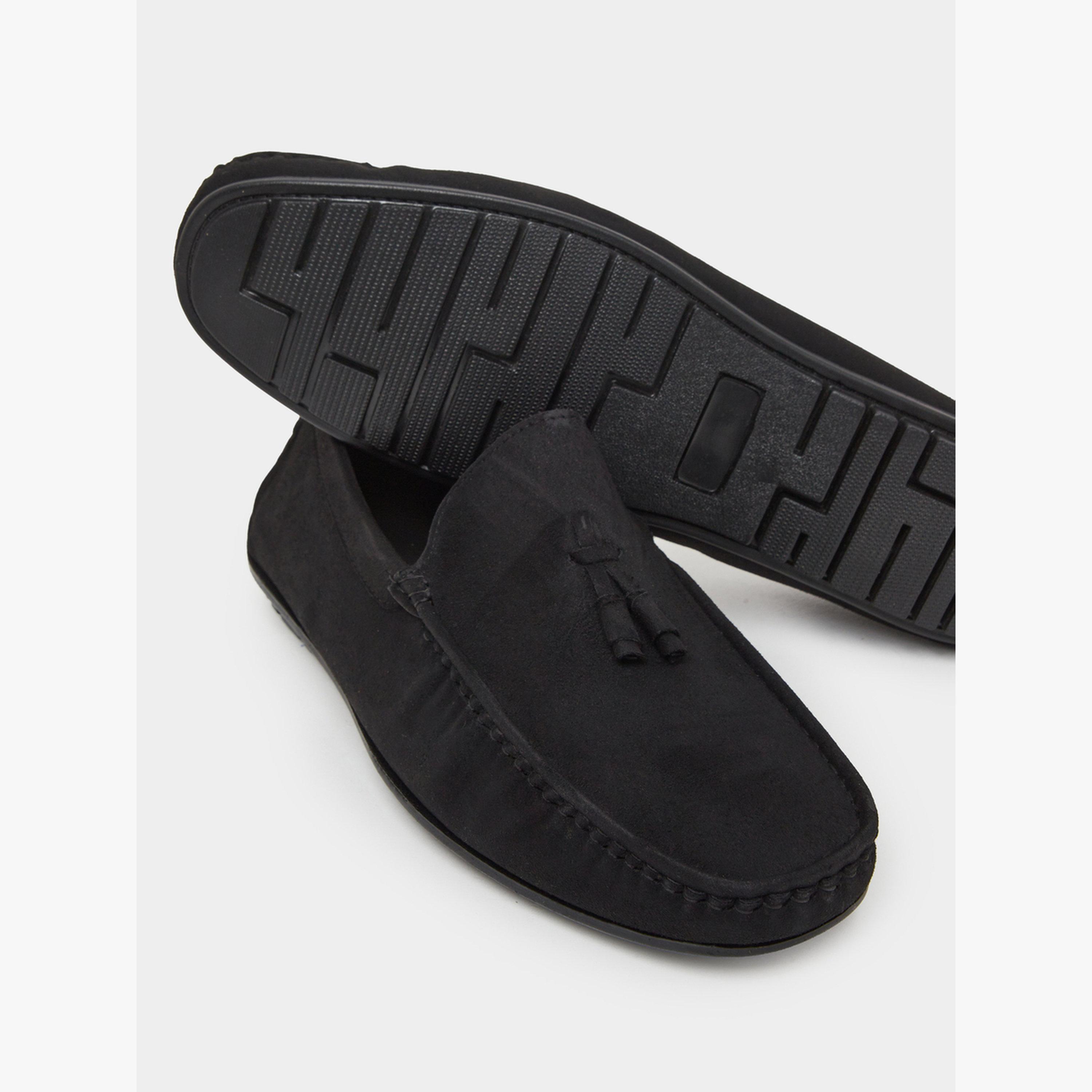 Styli Men Black Suede Loafers-men-shoes-loafersandmoccasins-image-4