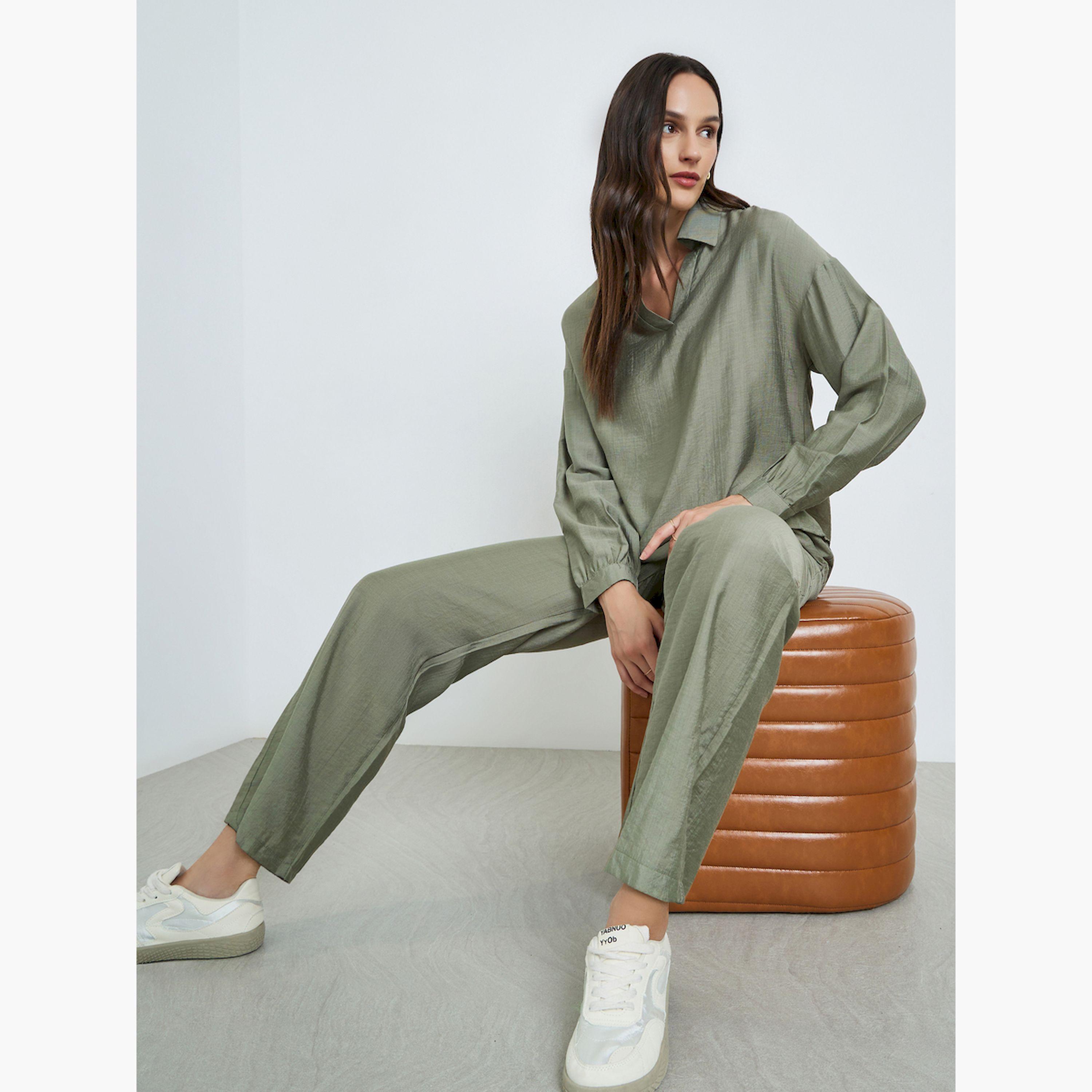 طقم بنطال وبلوزة طويلة الأكمام-women-clothing-coordsets-image-2