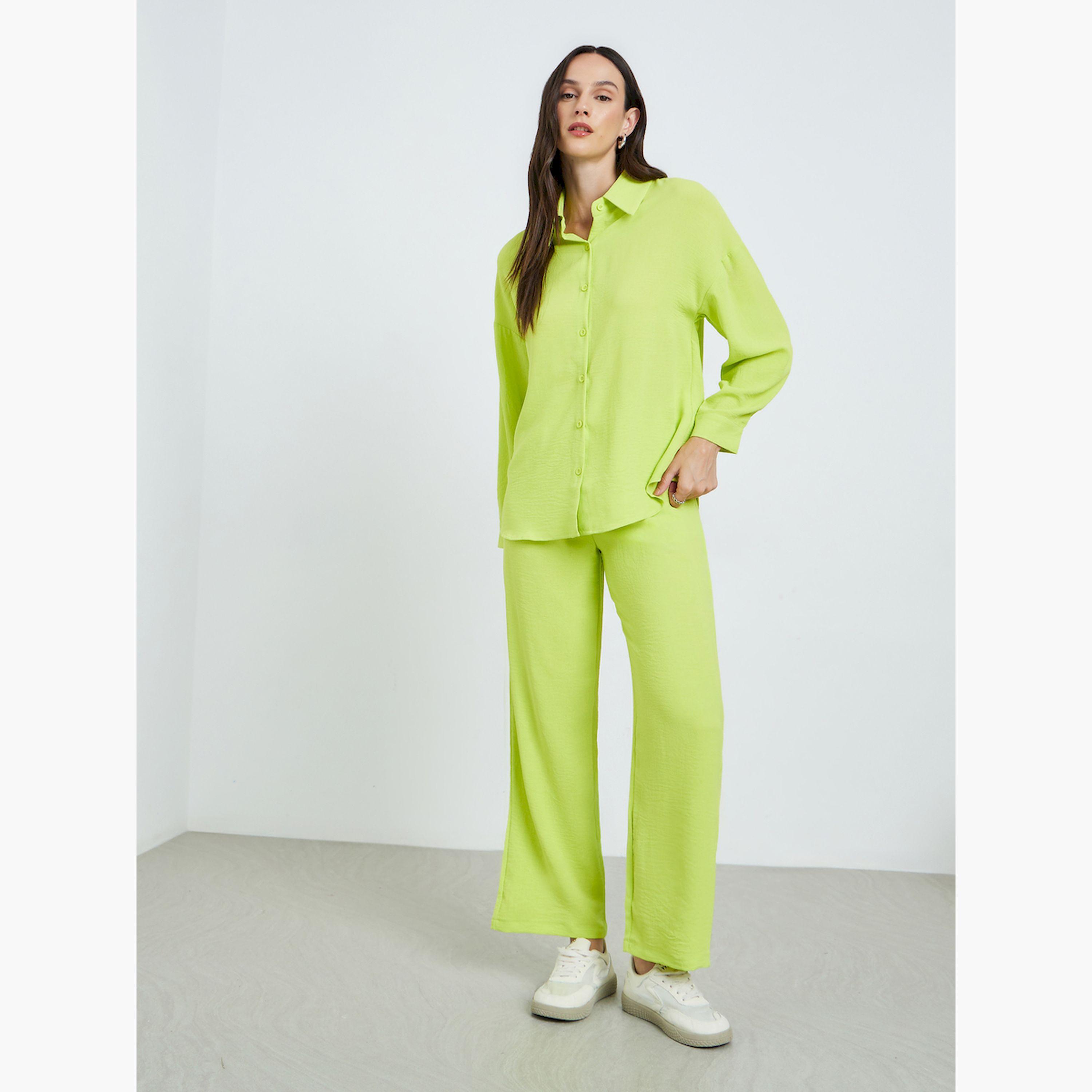 طقم بنطال وقميص بأزرار وأكمام طويلة-women-clothing-coordsets-image-3