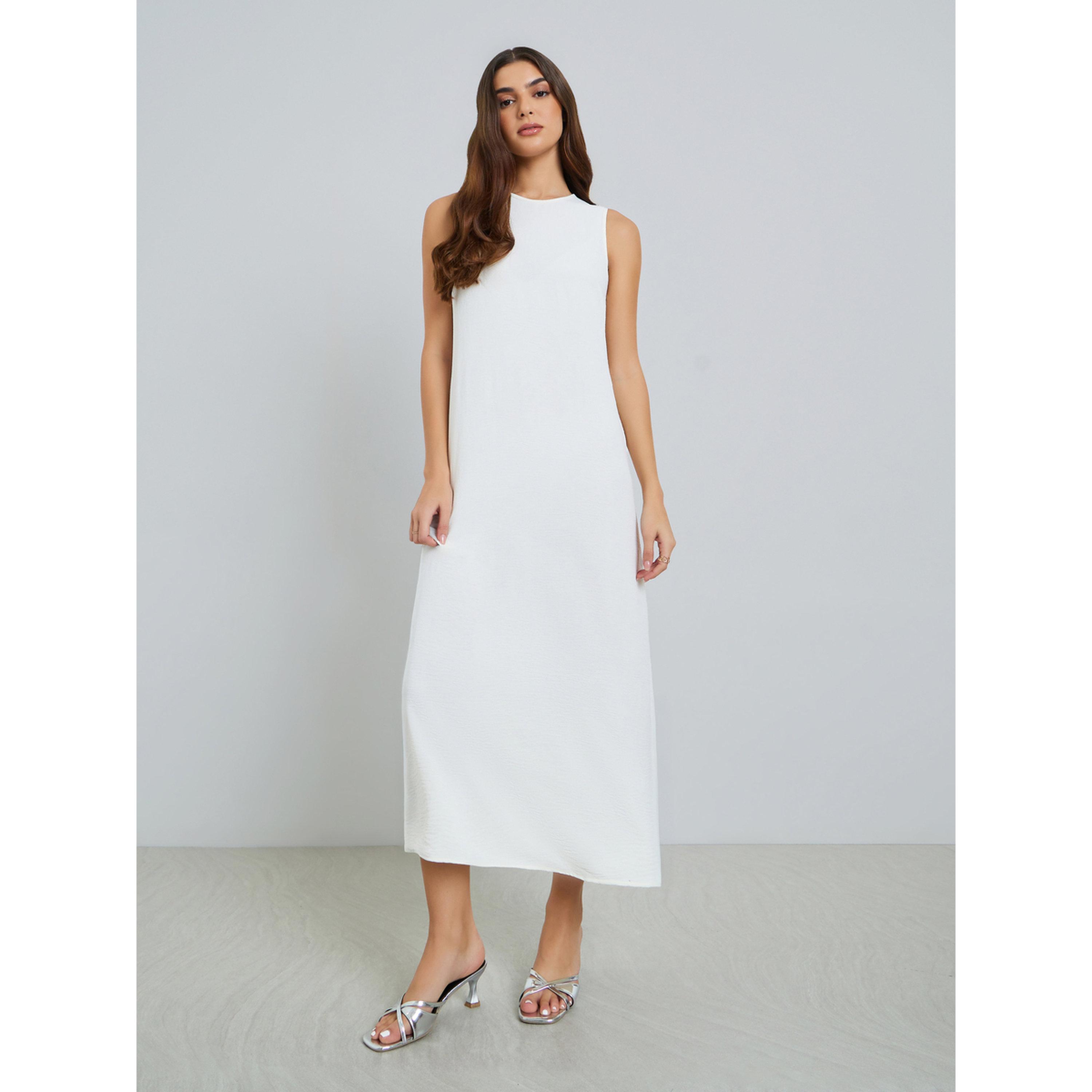 فستان ميدي سادة بلا أكمام-women-clothing-dresses-image-1