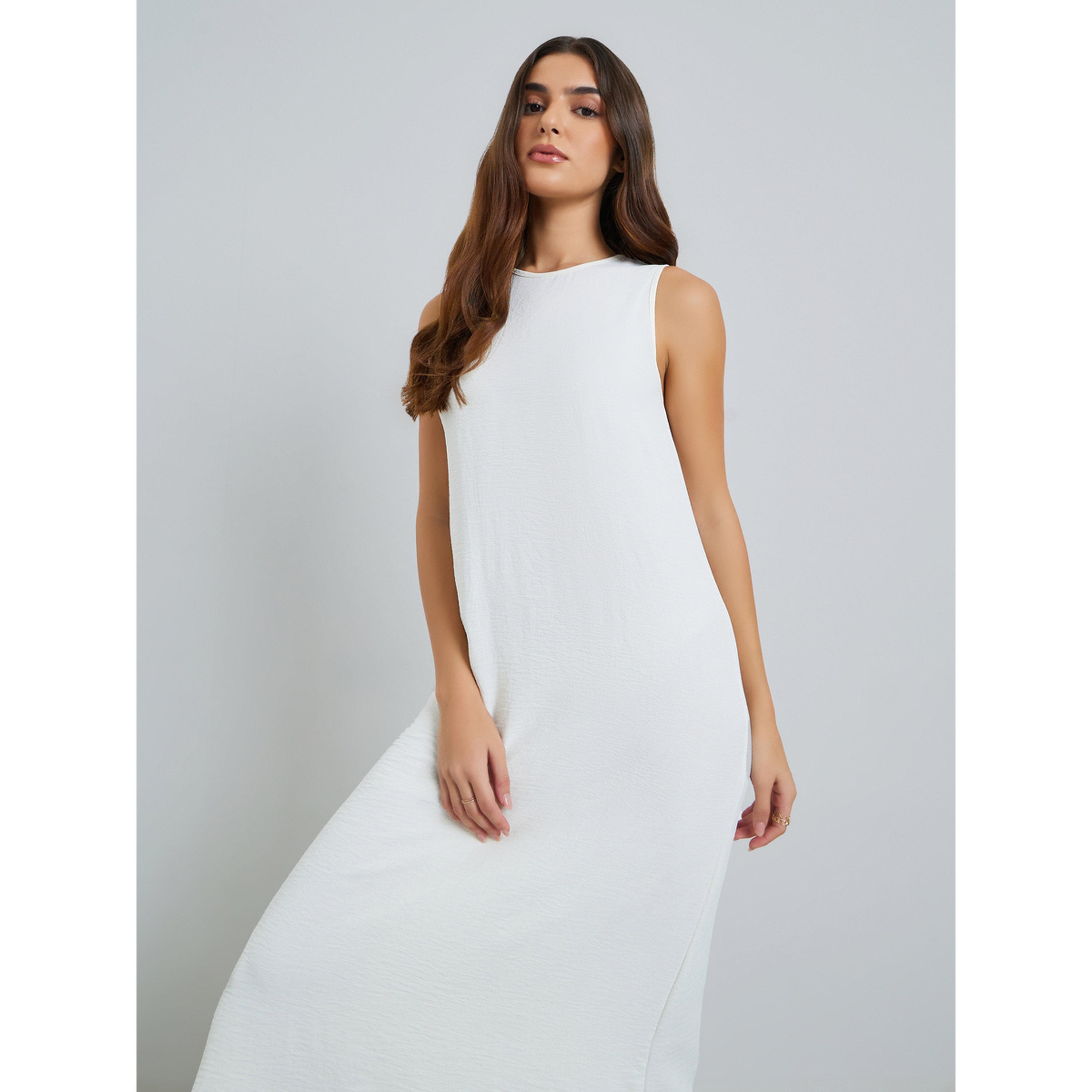 فستان ميدي سادة بلا أكمام-women-clothing-dresses-image-2