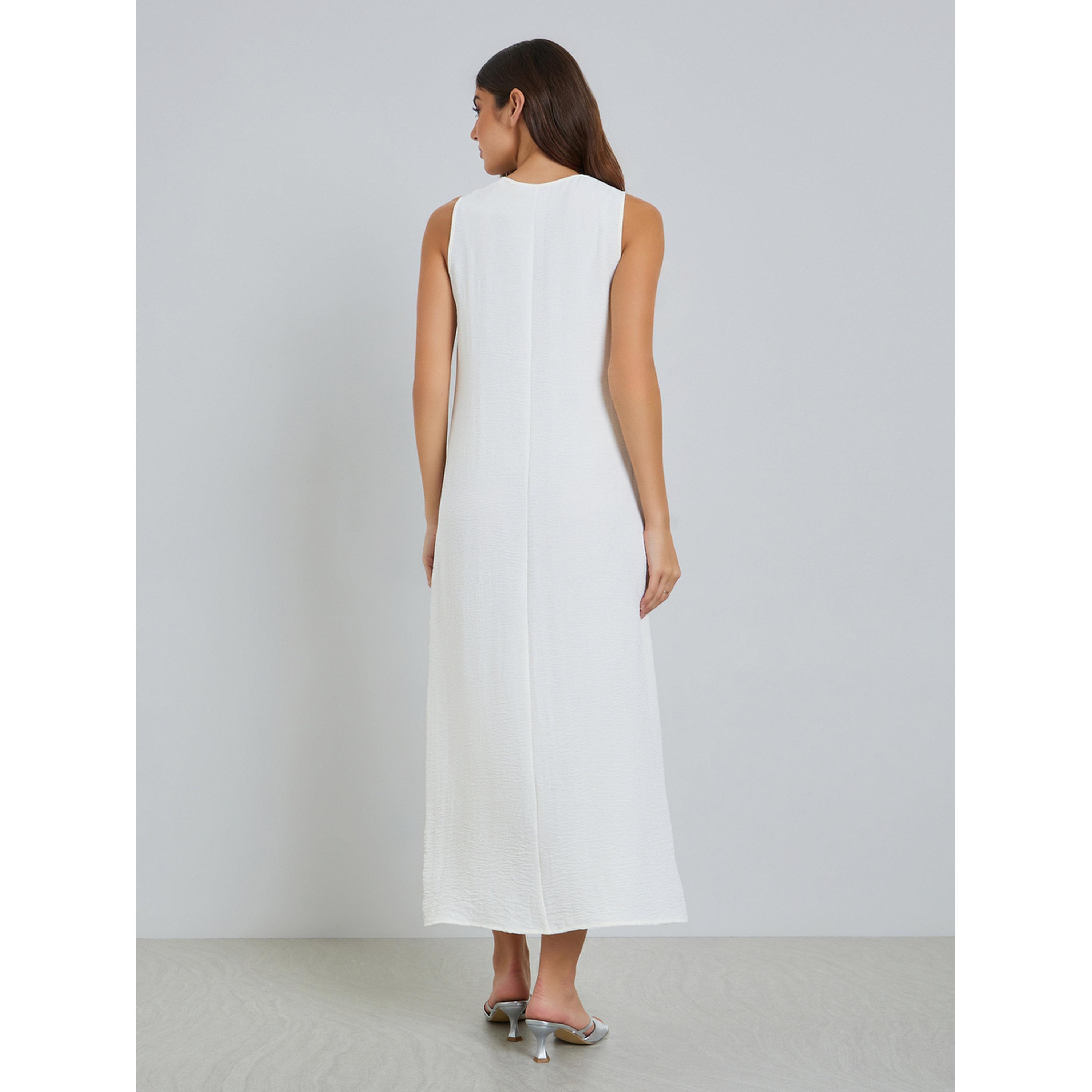فستان ميدي سادة بلا أكمام-women-clothing-dresses-image-3