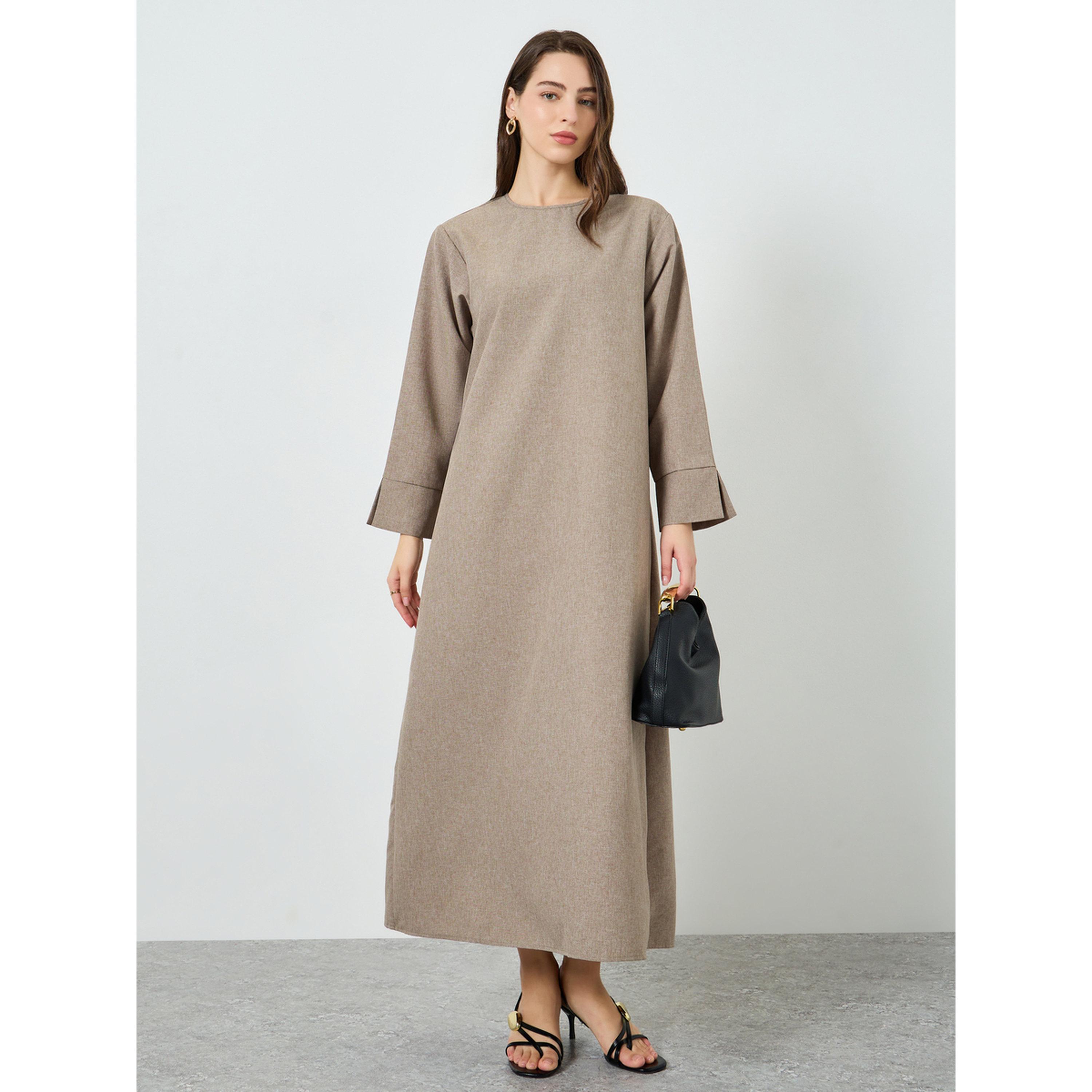 فستان طويل بتفاصيل فتحة على الأكمام-women-clothing-dresses-image-1