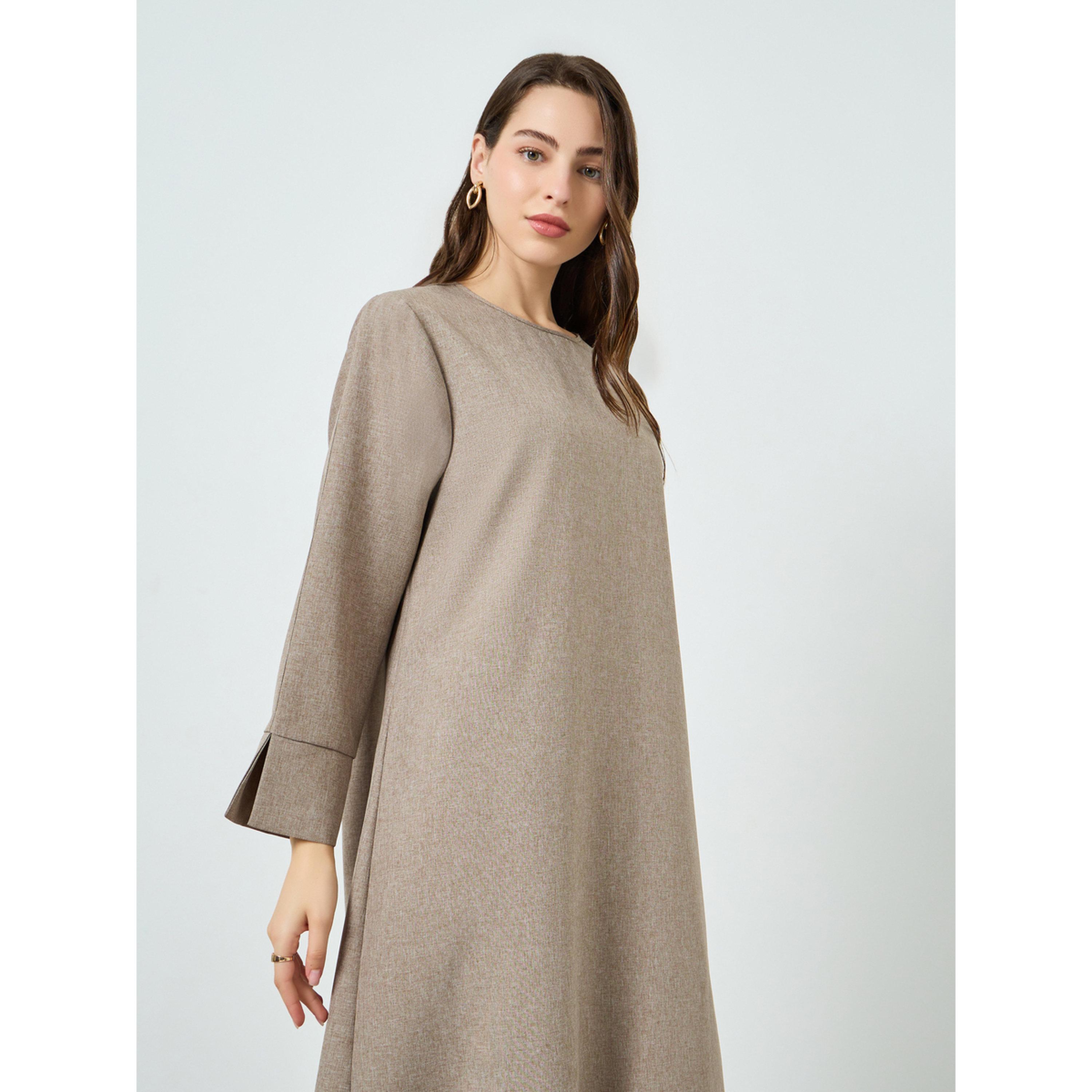 فستان طويل بتفاصيل فتحة على الأكمام-women-clothing-dresses-image-2