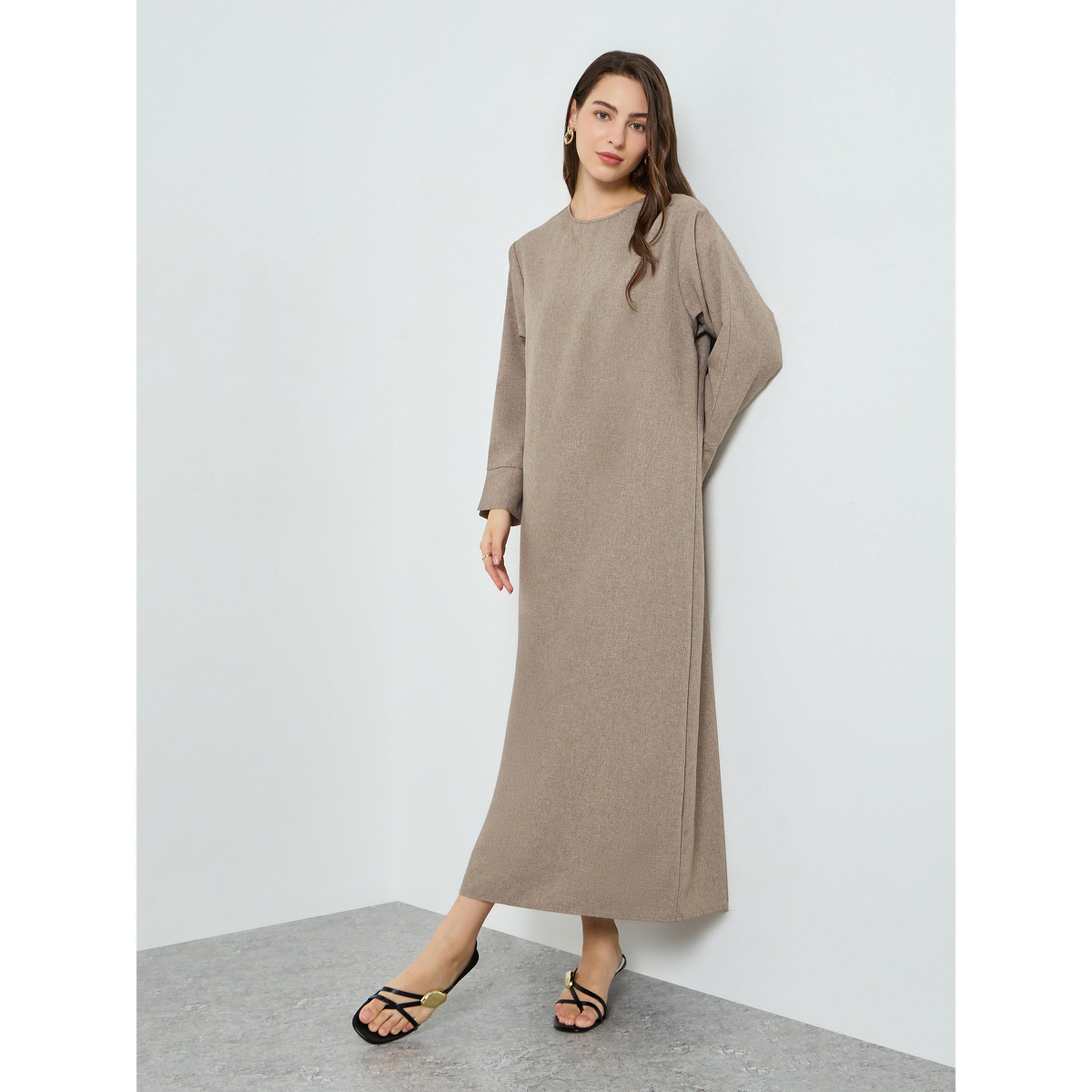 فستان طويل بتفاصيل فتحة على الأكمام-women-clothing-dresses-image-3