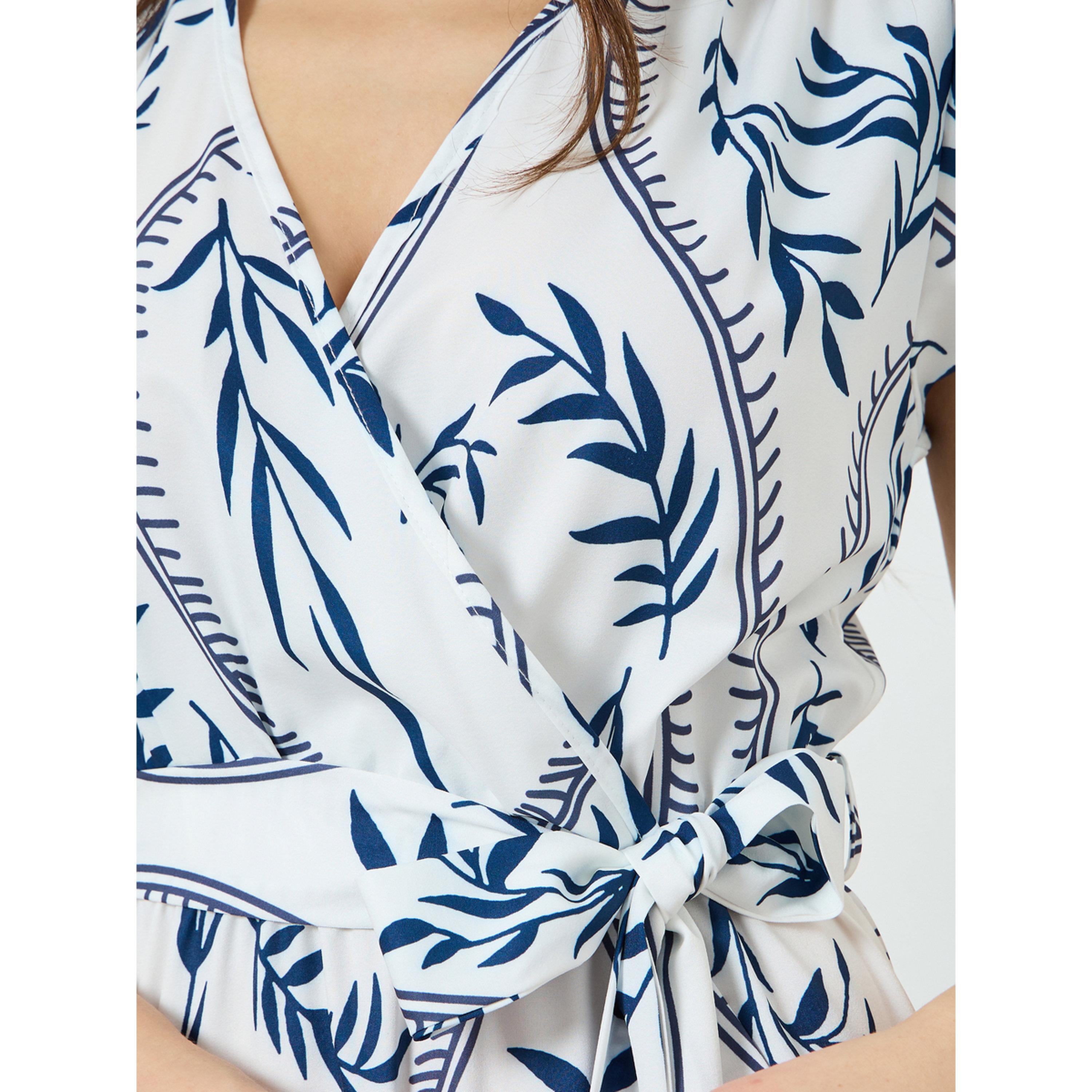 فستان طويل بطبعة أوراق شجر وتصميم طبقات-women-clothing-dresses-image-5