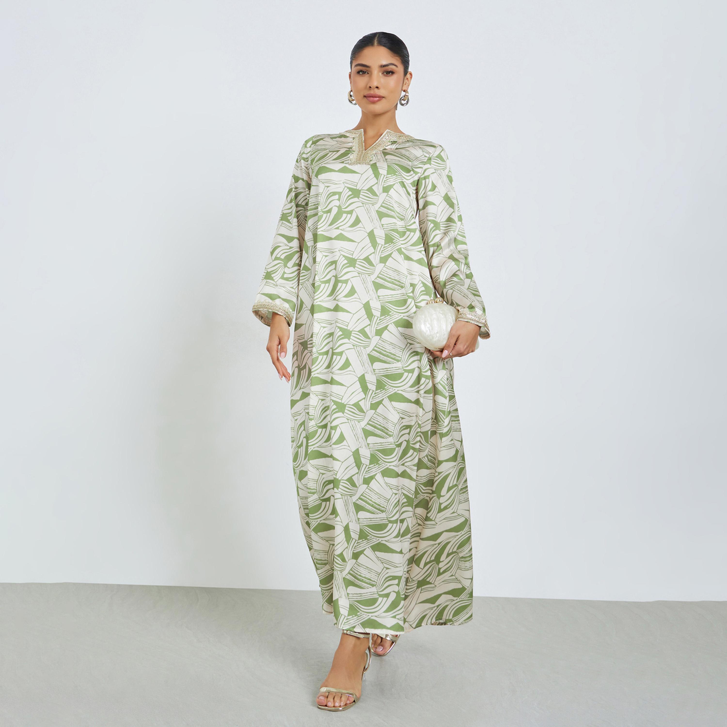 جلابية بطبعة رقمية بالكامل-women-arabicclothing-jalabiyas-image-1