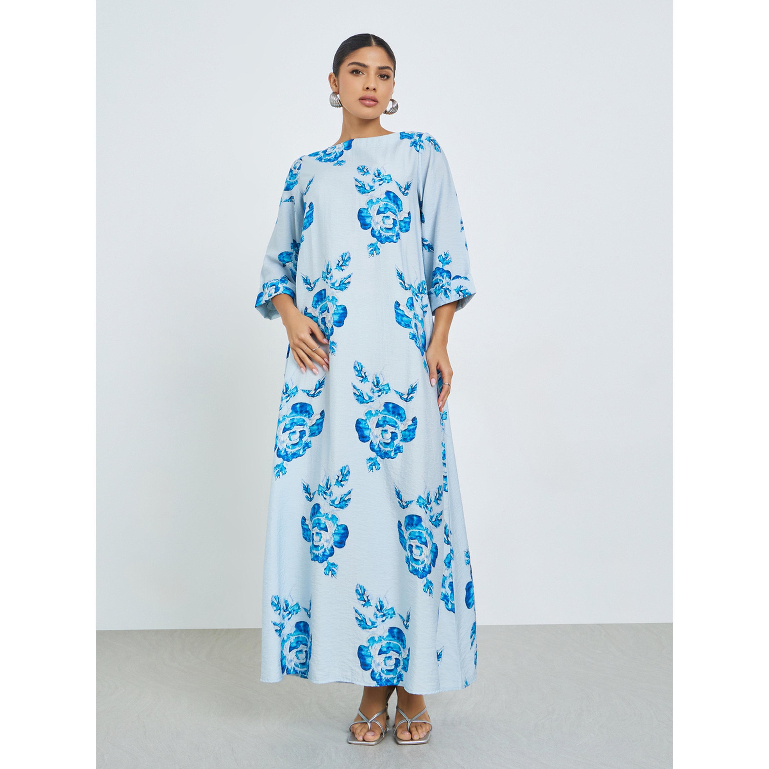 جلابية بطبعة أزهار رقمية-women-arabicclothing-jalabiyas-image-1