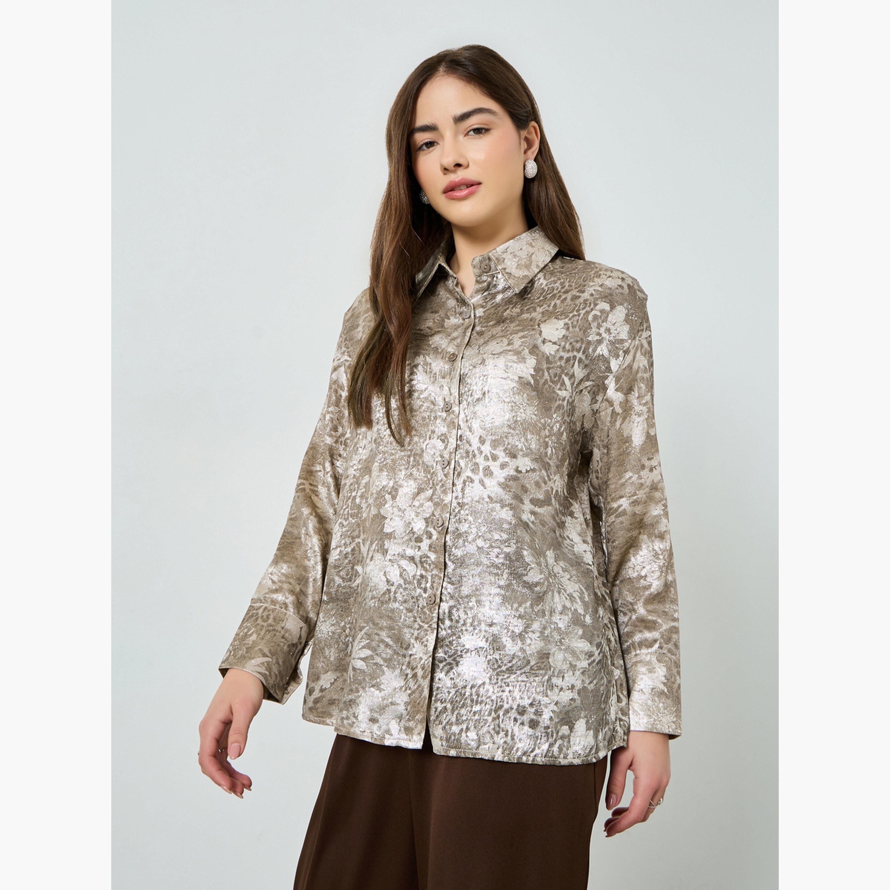 قميص رمادي بأكمام طويلة وطبعة كاملة-women-clothing-shirtsandblouses-shirts-image-1