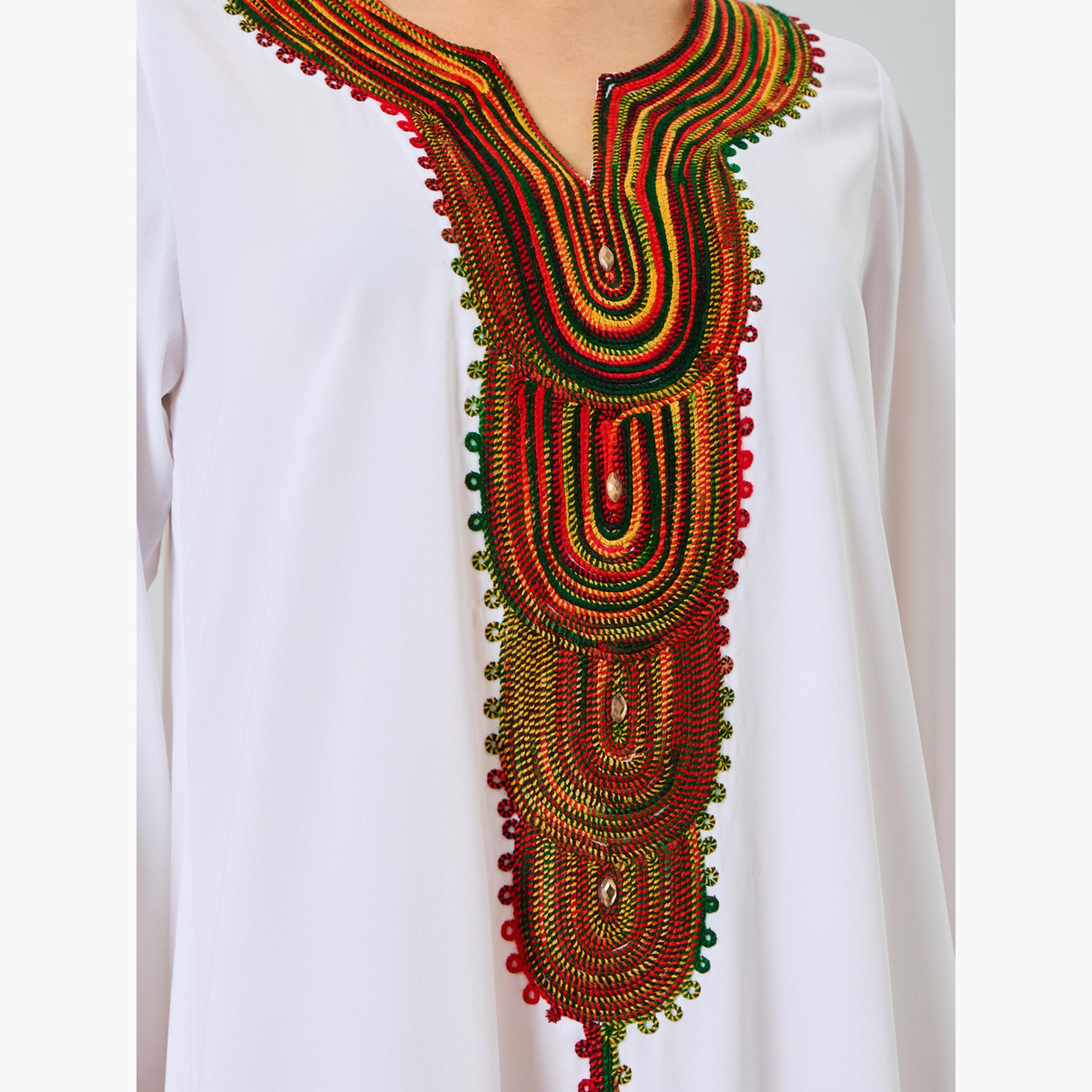 Maxim Creation White Embroidered A-Line Jalabiya-women-arabicclothing-jalabiyas-image-4
