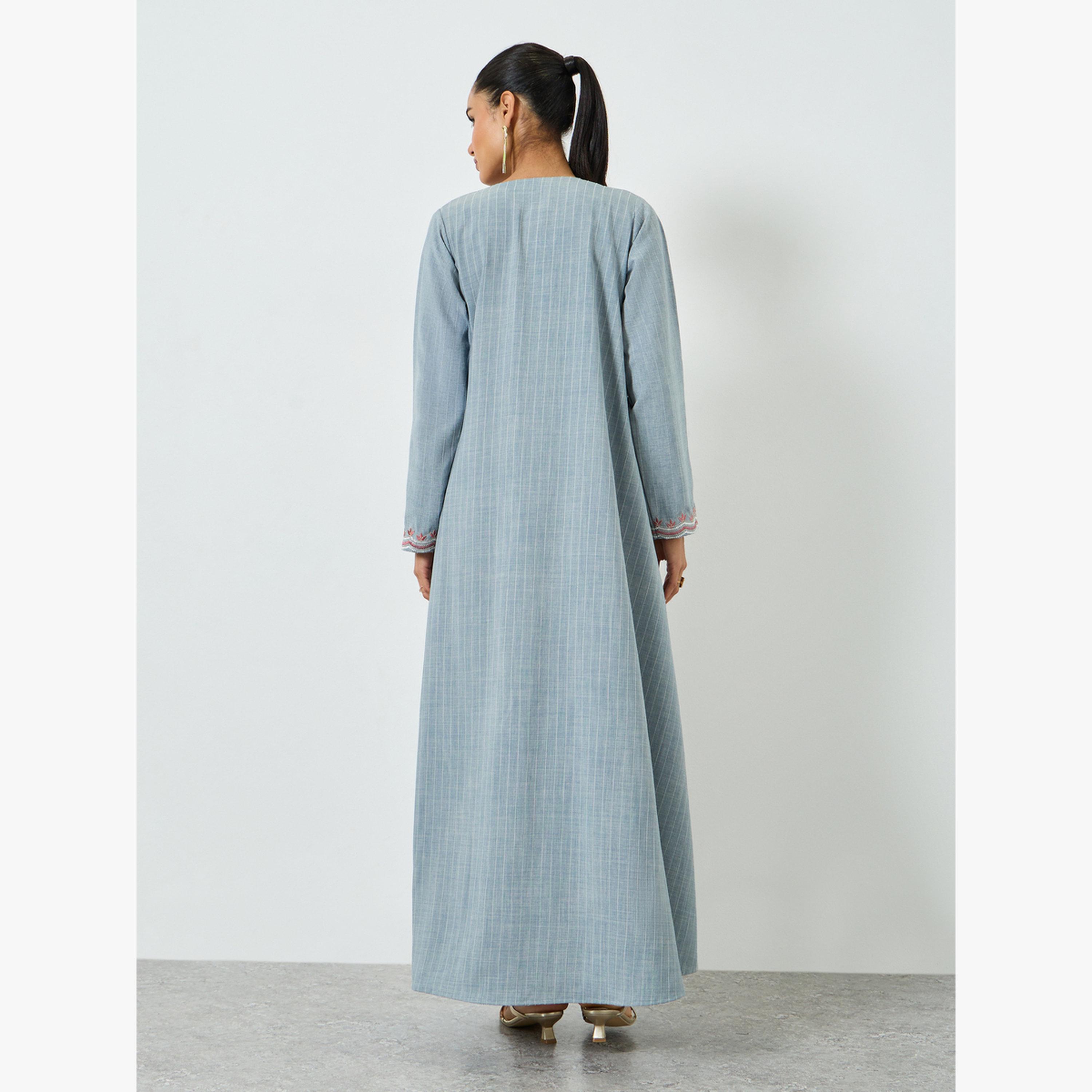 جلابية طويلة مُطرّزة بخيوط ثريد-women-arabicclothing-jalabiyas-image-4