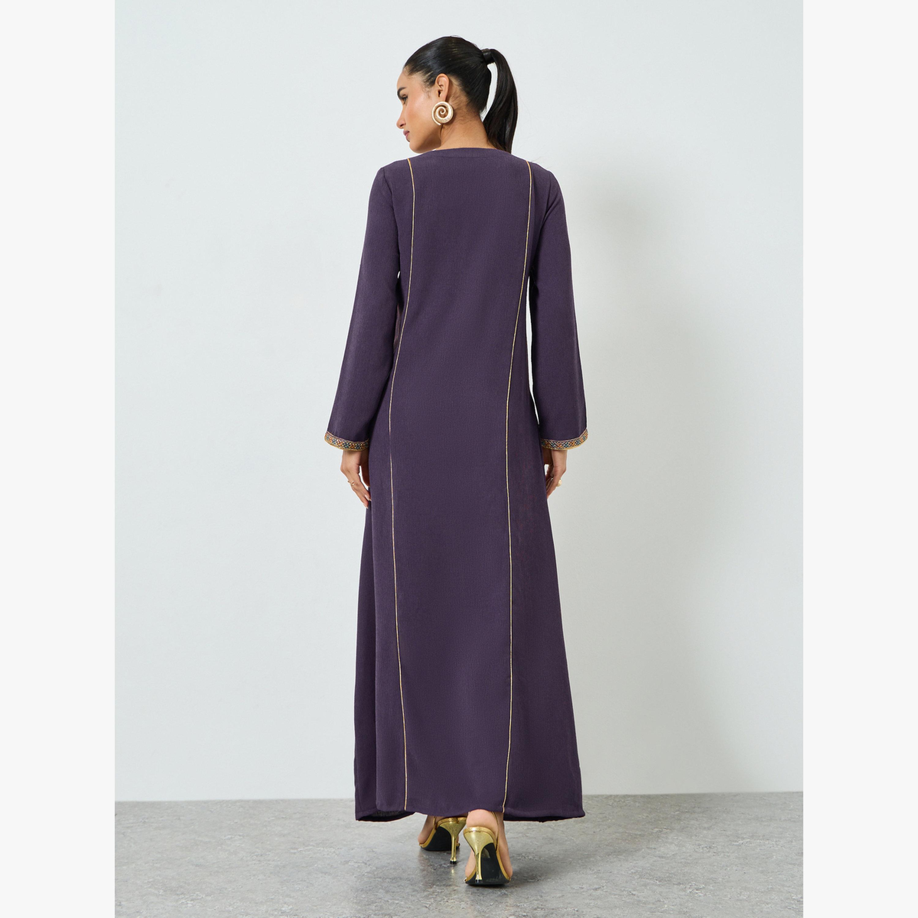 جلابية بتفاصيل مُطرّزة مع جيوب-women-arabicclothing-jalabiyas-image-4