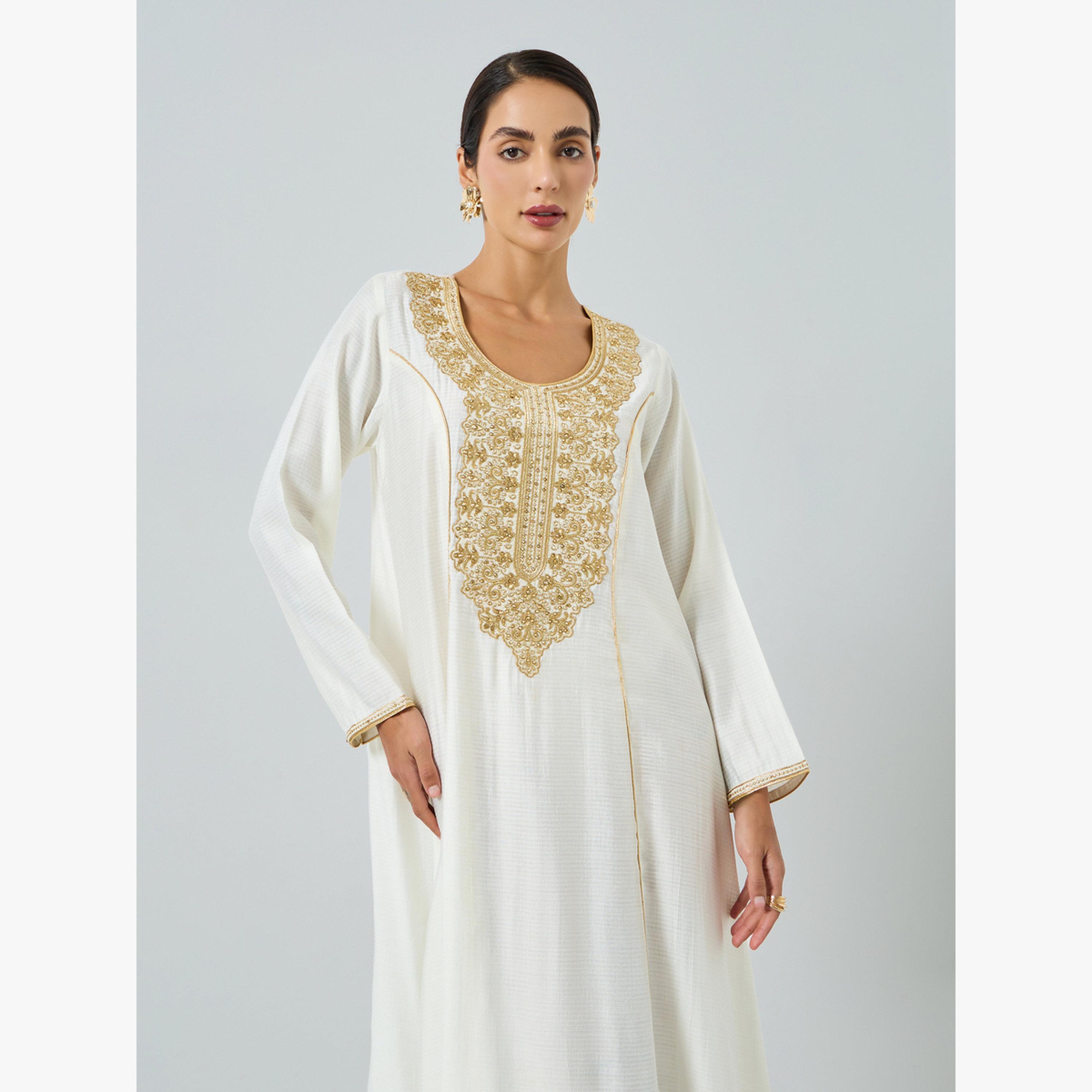 جلابية مطرزة بالخيوط-women-arabicclothing-jalabiyas-image-2