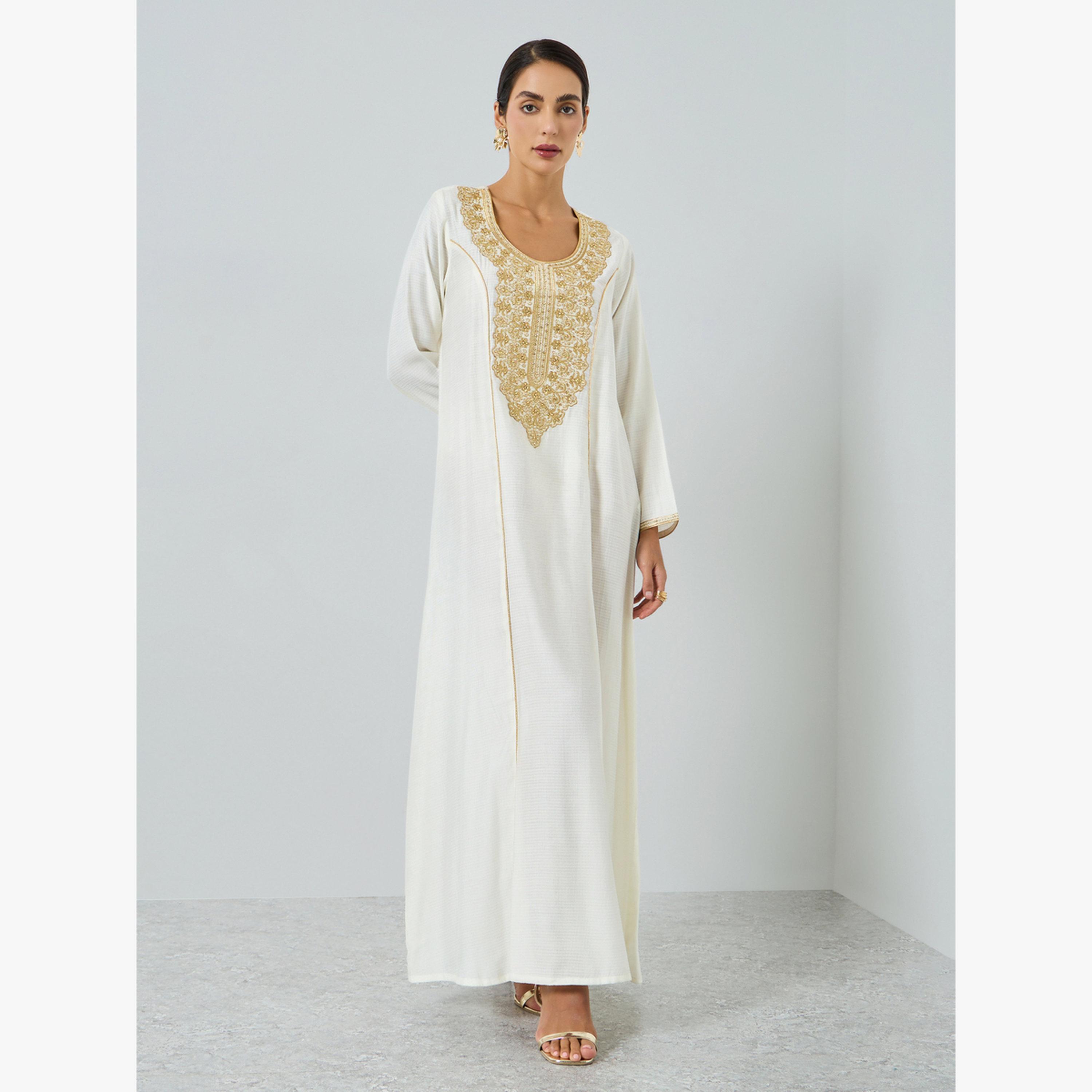 جلابية مطرزة بالخيوط-women-arabicclothing-jalabiyas-image-3