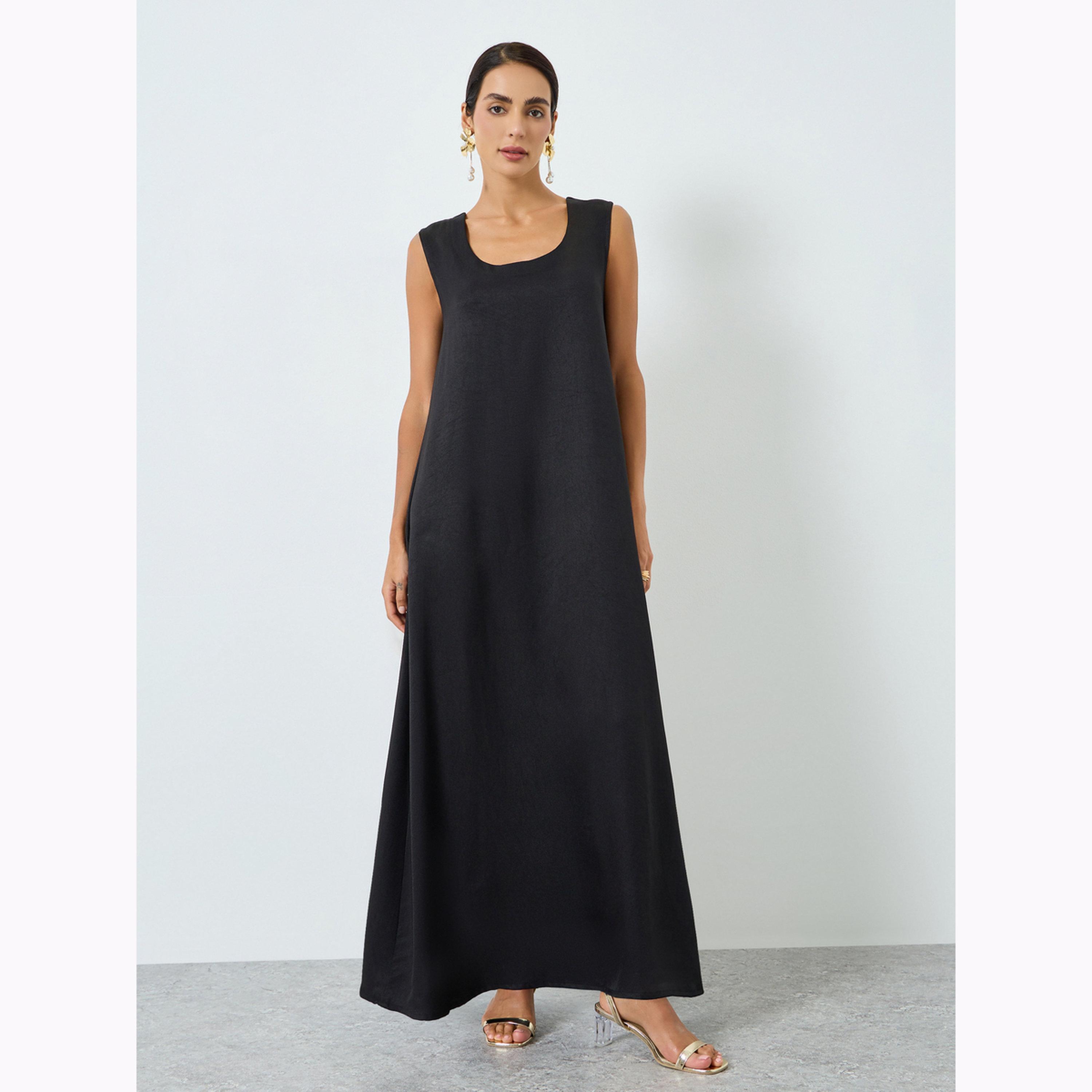 Maxim Creation X Styli Golden Embroidery Threadwork Jalabiya with Slit Sleeves-women-arabicclothing-jalabiyas-image-4