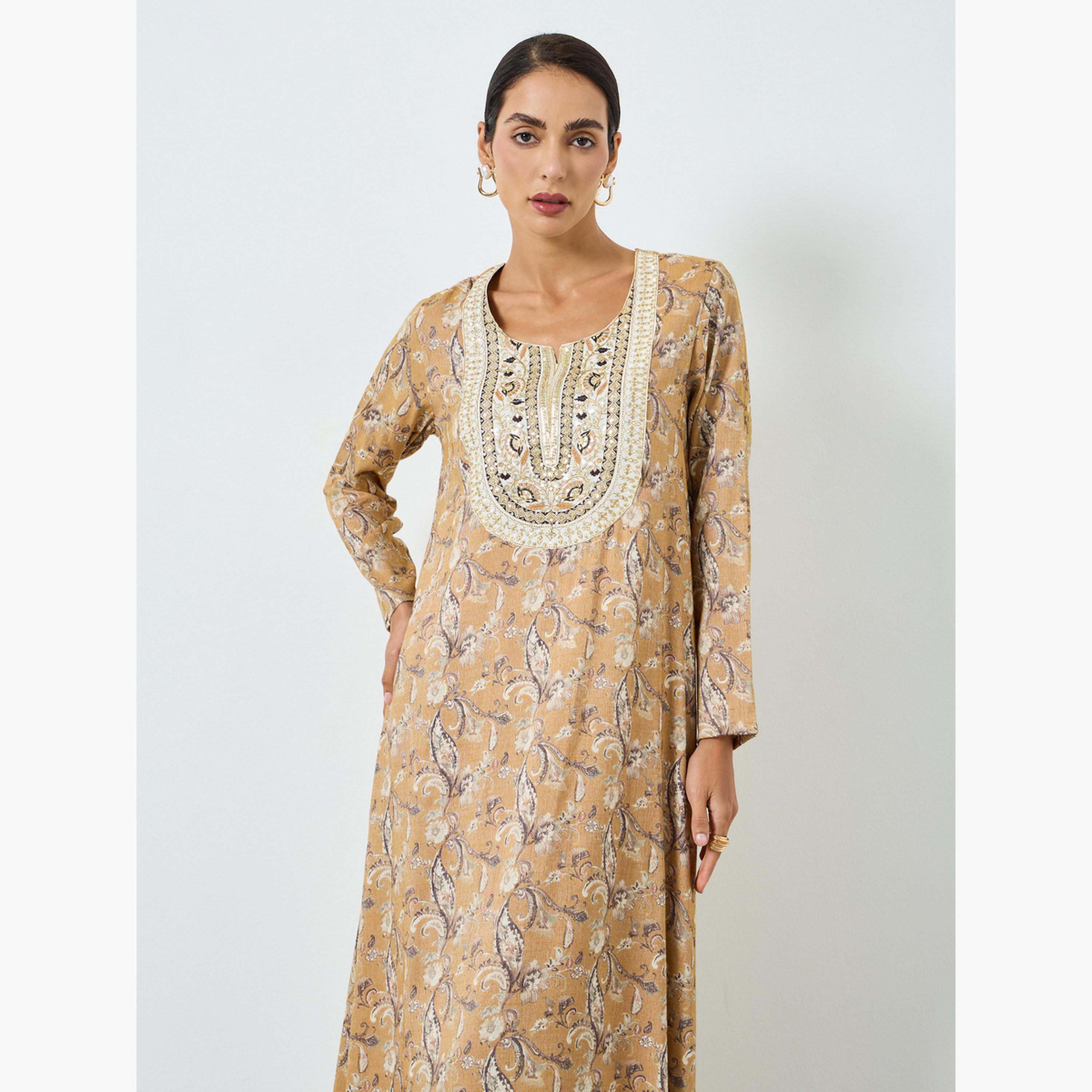 Maxim Creation Women Threadwork Embroidery Printed Jalabiya-women-arabicclothing-jalabiyas-image-2