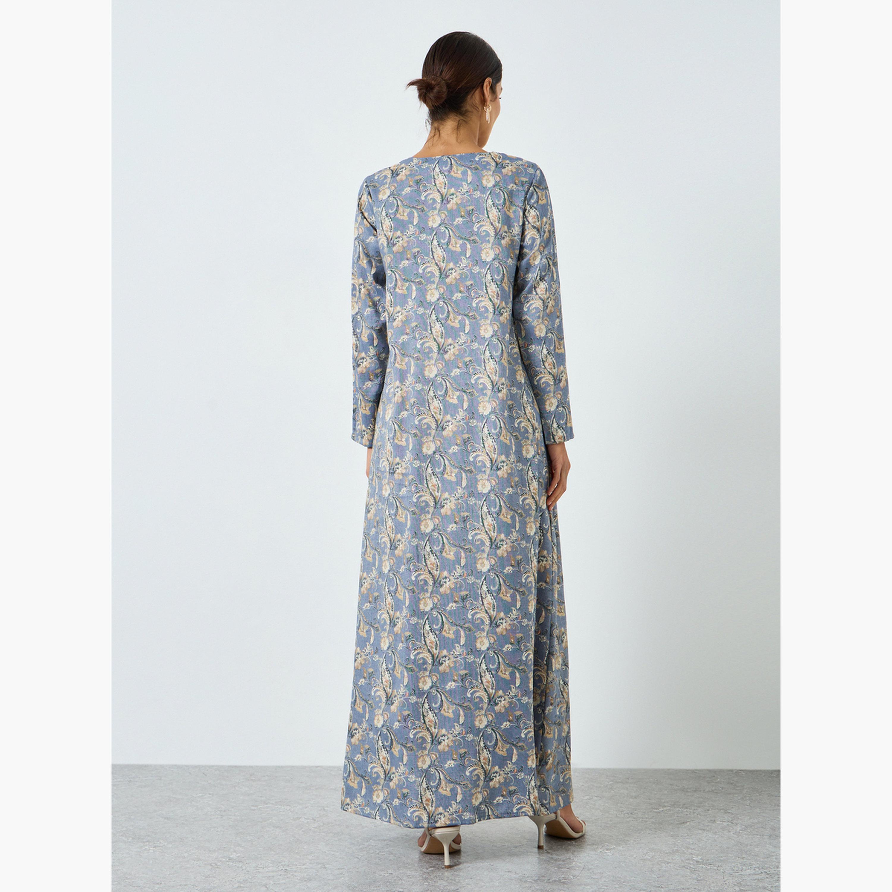 Maxim Creation Women Threadwork Embroidery Printed Jalabiya-women-arabicclothing-jalabiyas-image-5