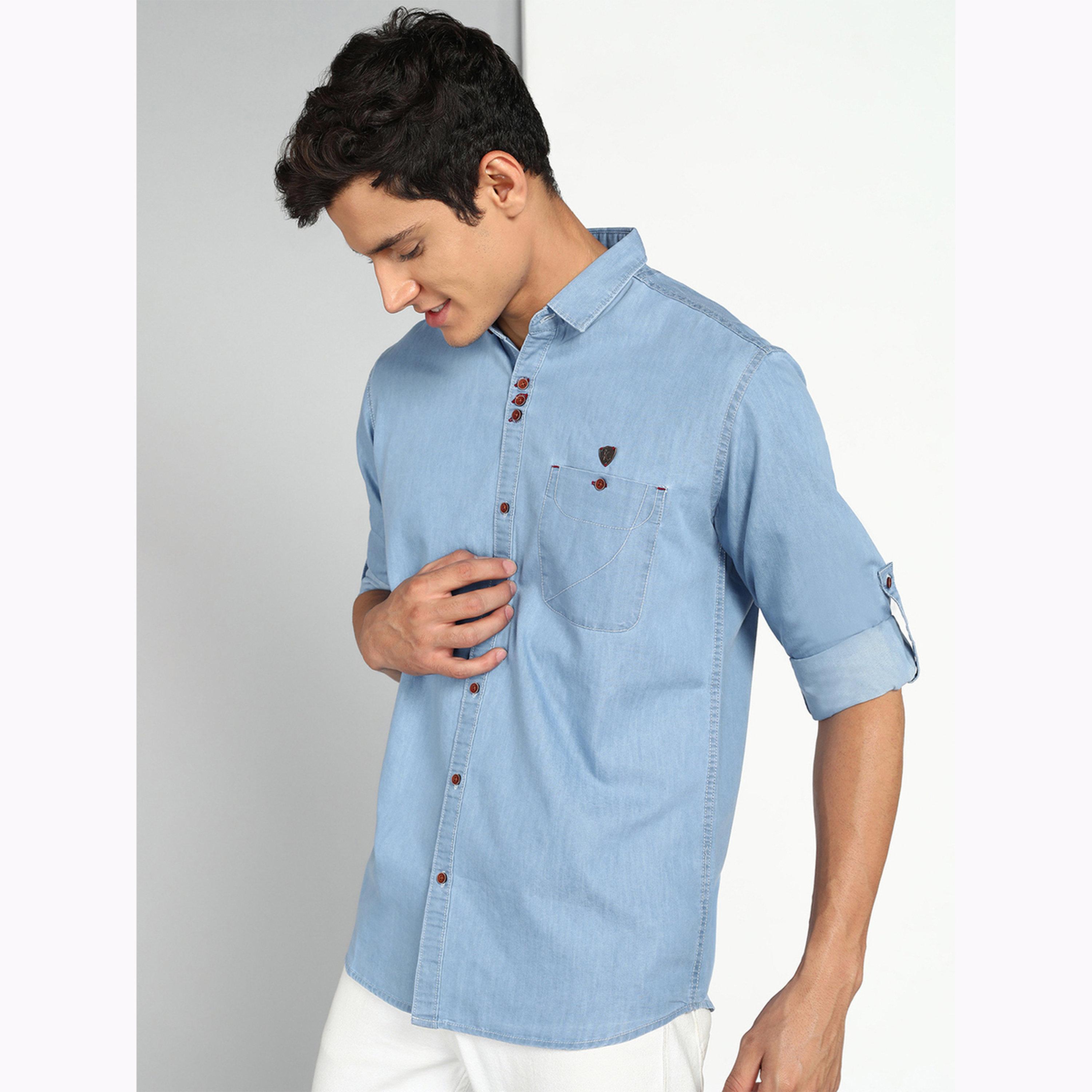 KUONS AVENUE X Styli Men Blue Denim Shirt-men-clothing-shirts-image-4