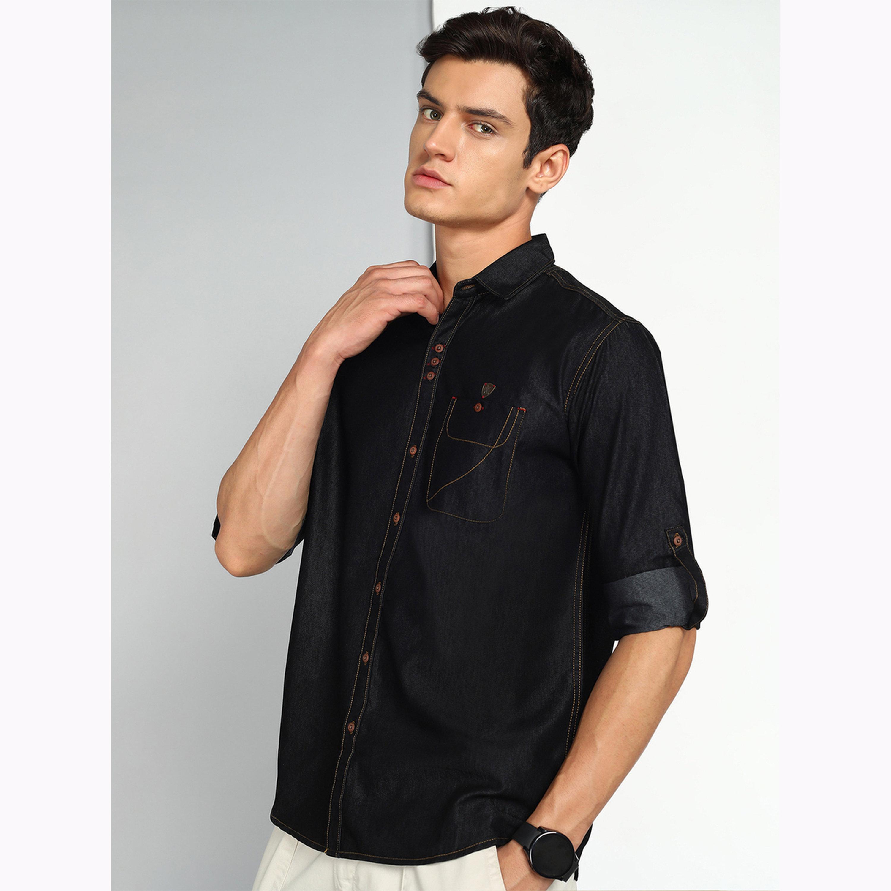 قميص دنيم اسود رجالي-men-clothing-shirts-image-4