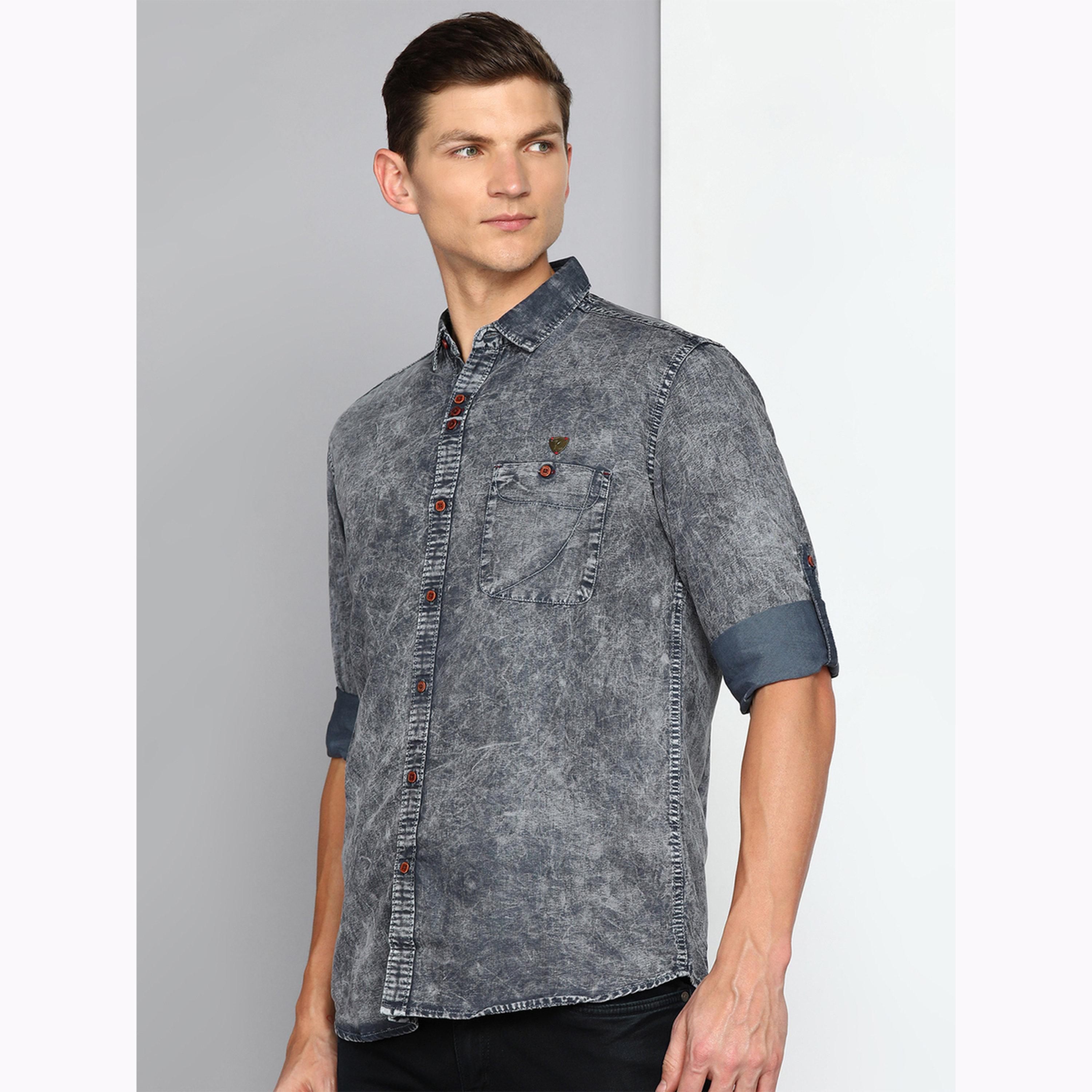 KUONS AVENUE X Styli Men Grey Denim Washed Shirt-men-clothing-shirts-image-4