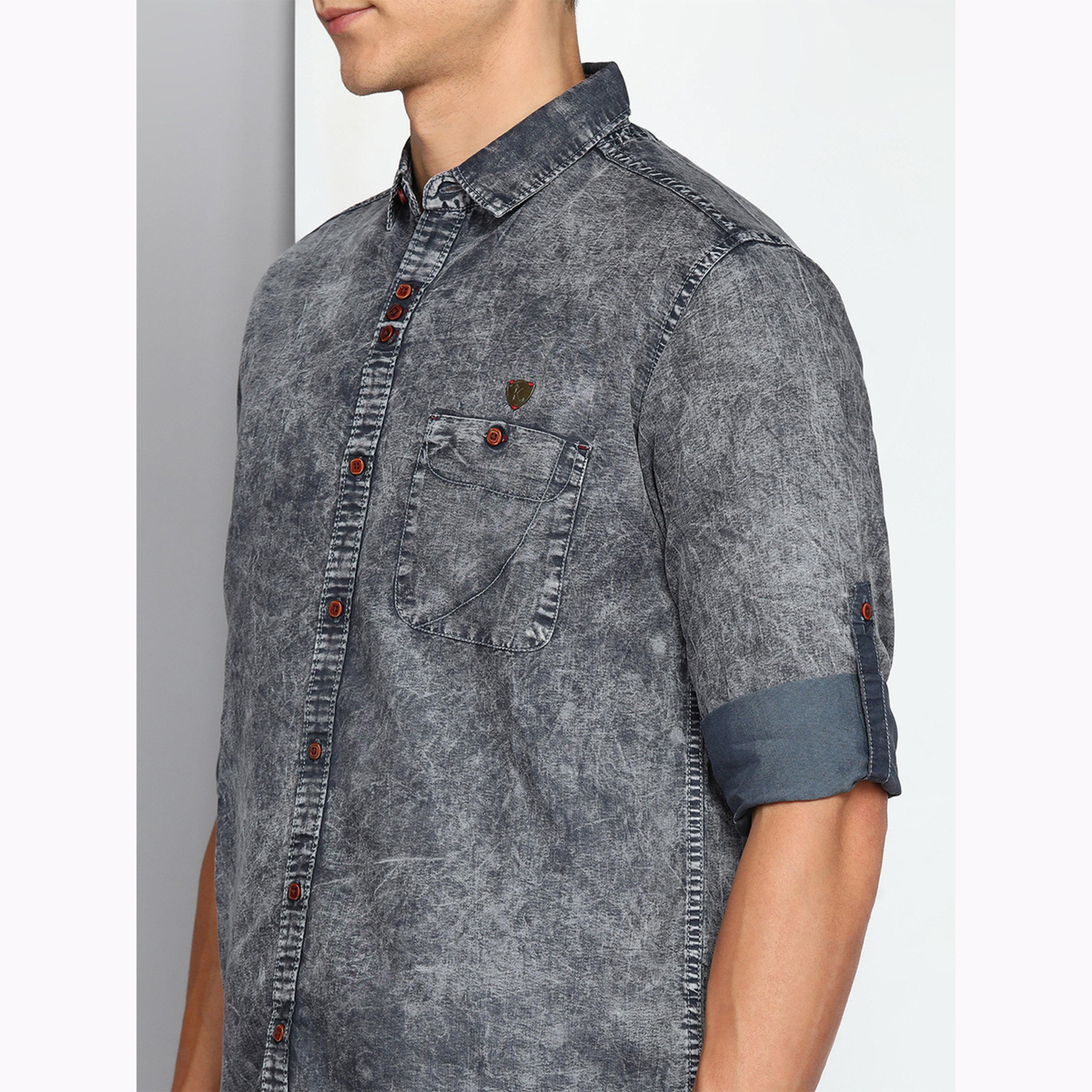 KUONS AVENUE X Styli Men Grey Denim Washed Shirt-men-clothing-shirts-image-5