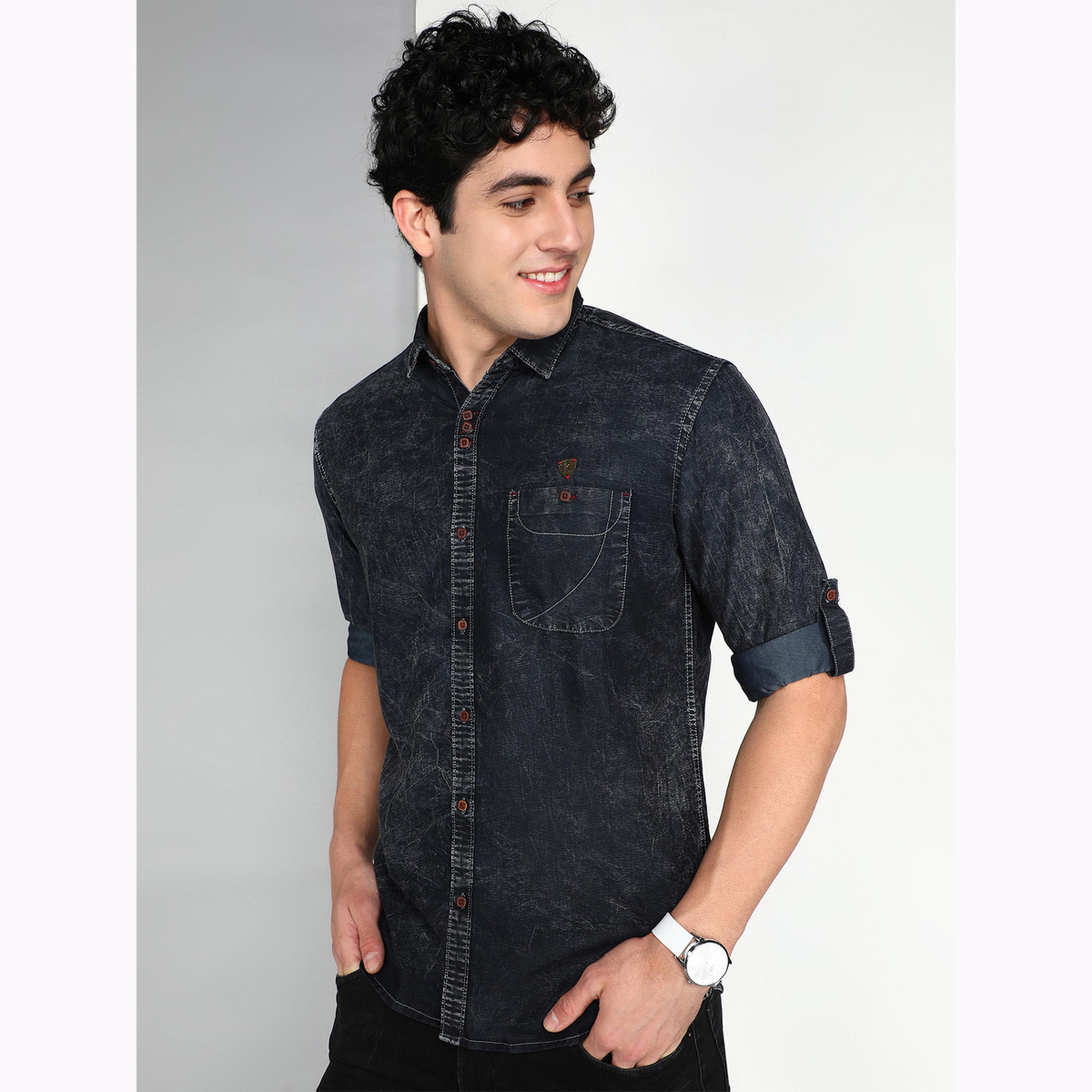 قميص دنيم بتفاصيل مشطوفة-men-clothing-shirts-image-4