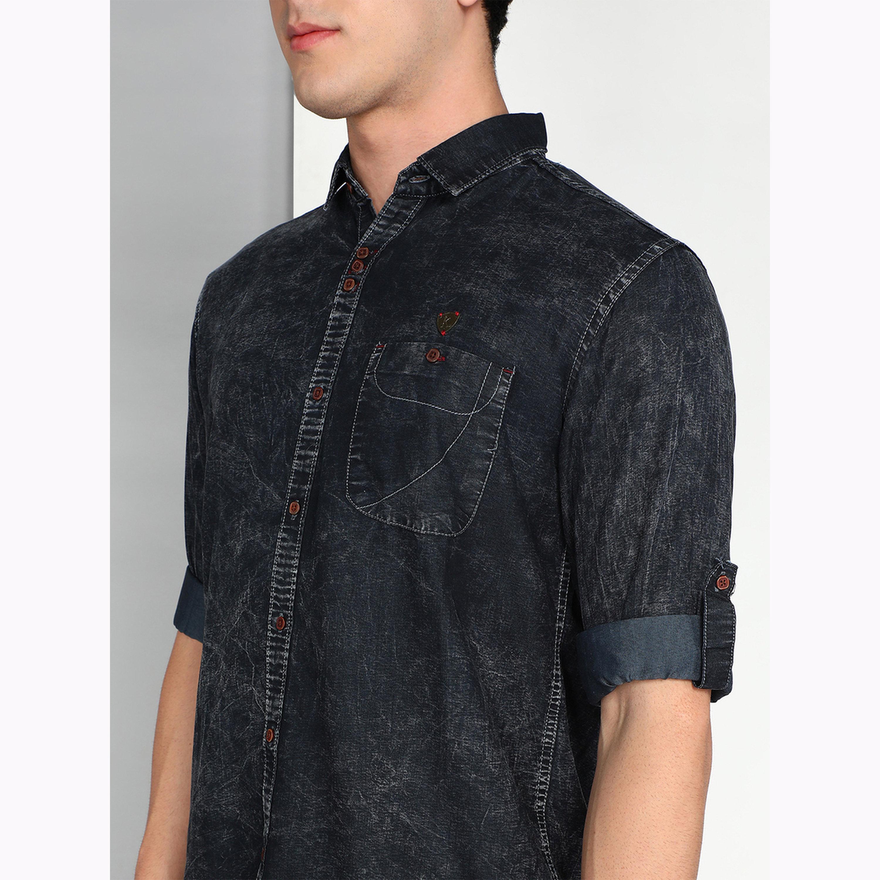 KUONS AVENUE X Styli Men Black Denim Washed Shirt-men-clothing-shirts-image-5