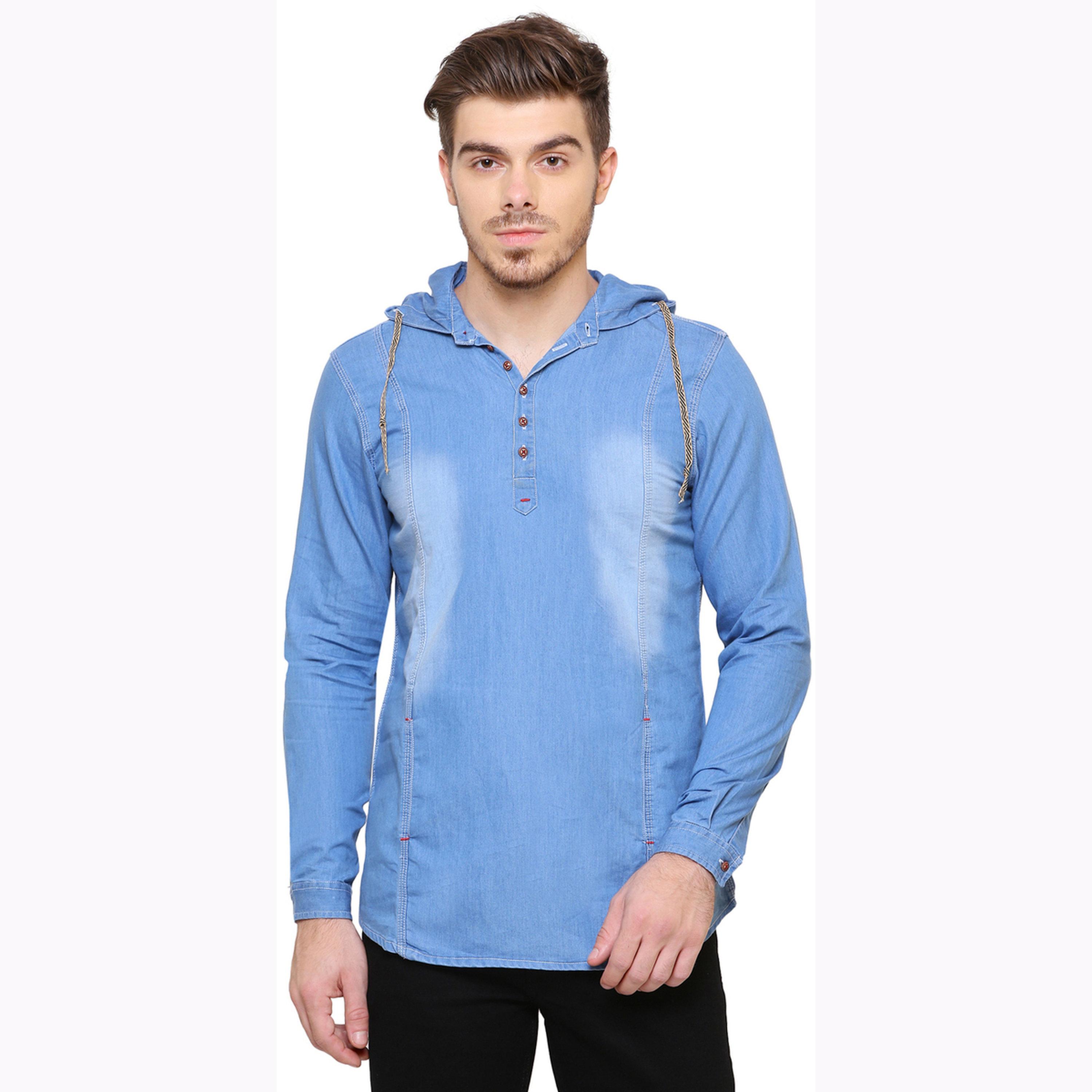 قميص دنيم بياقة هودي وأزرار-men-clothing-shirts-image-1
