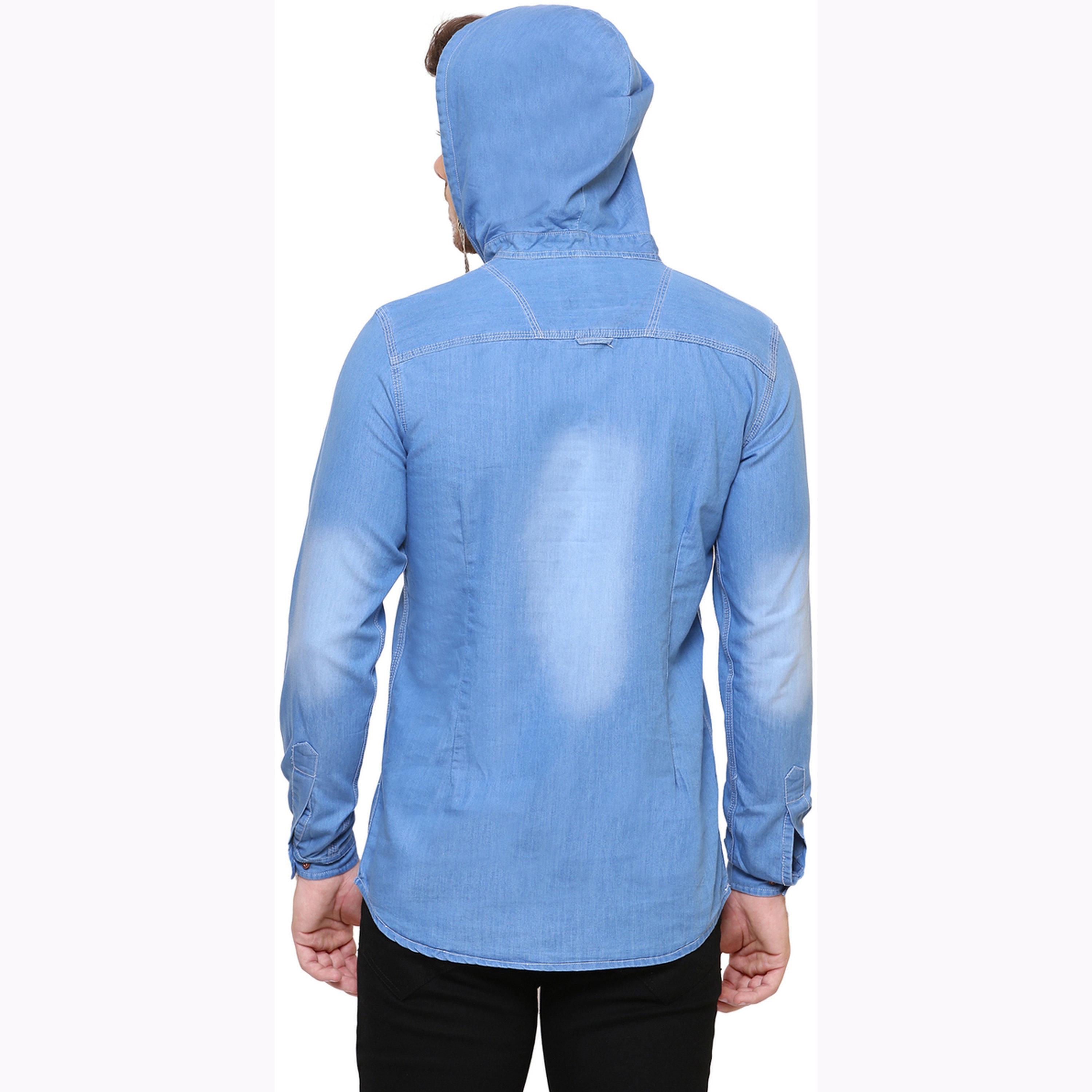 KUONS AVENUE X Styli Men Blue Denim Hooded Shirt-men-clothing-shirts-image-3