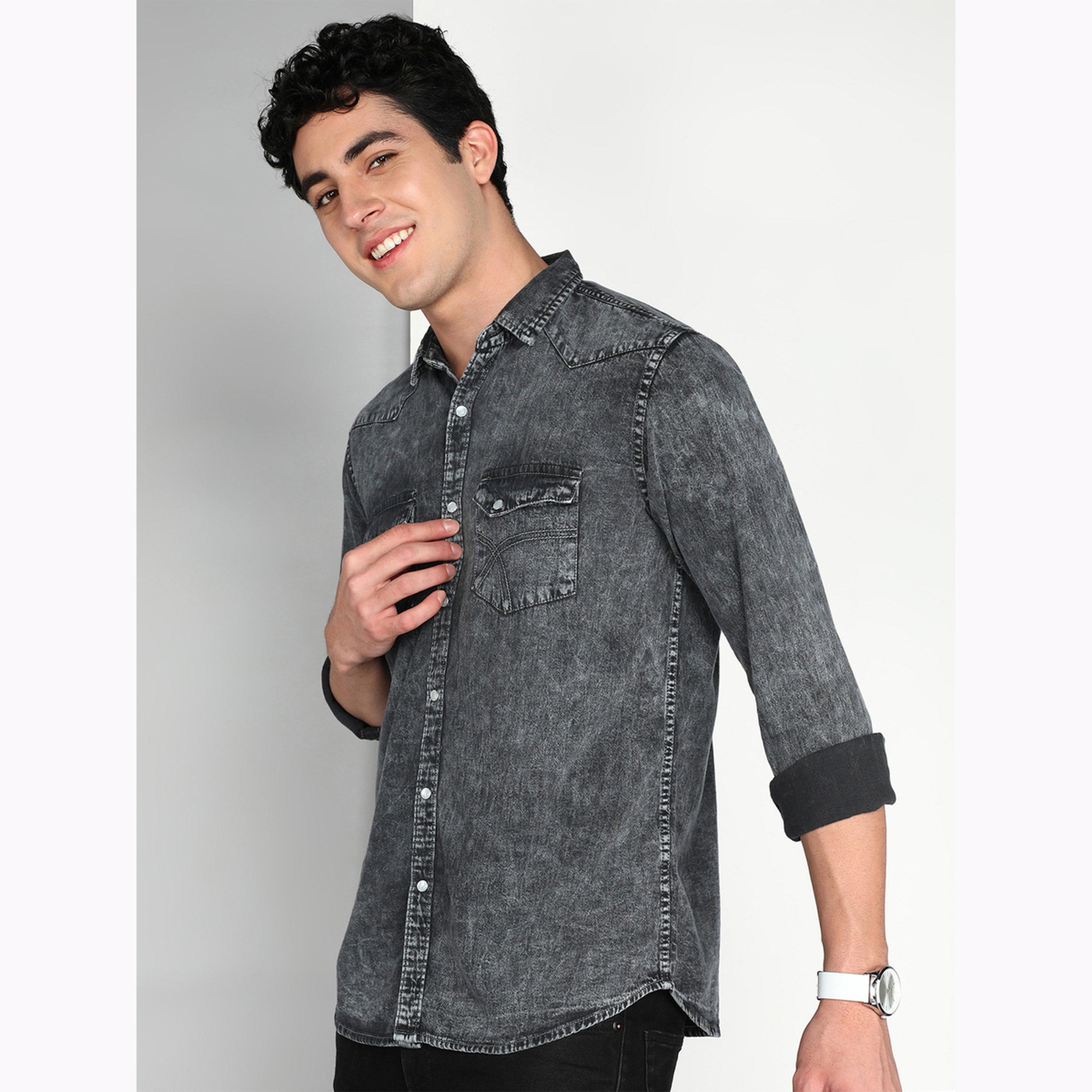 قميص دنيم رجالي رمادي بجيبين-men-clothing-shirts-image-4