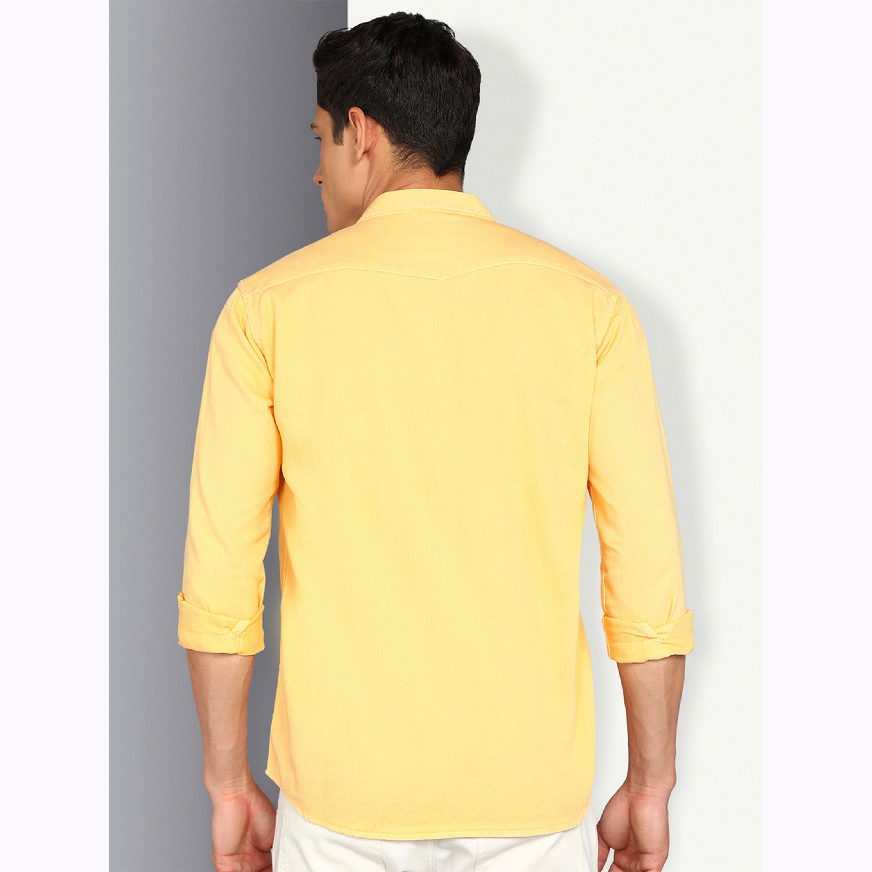 قميص دنيم رجالي أصفر بجيبين-men-clothing-shirts-image-3