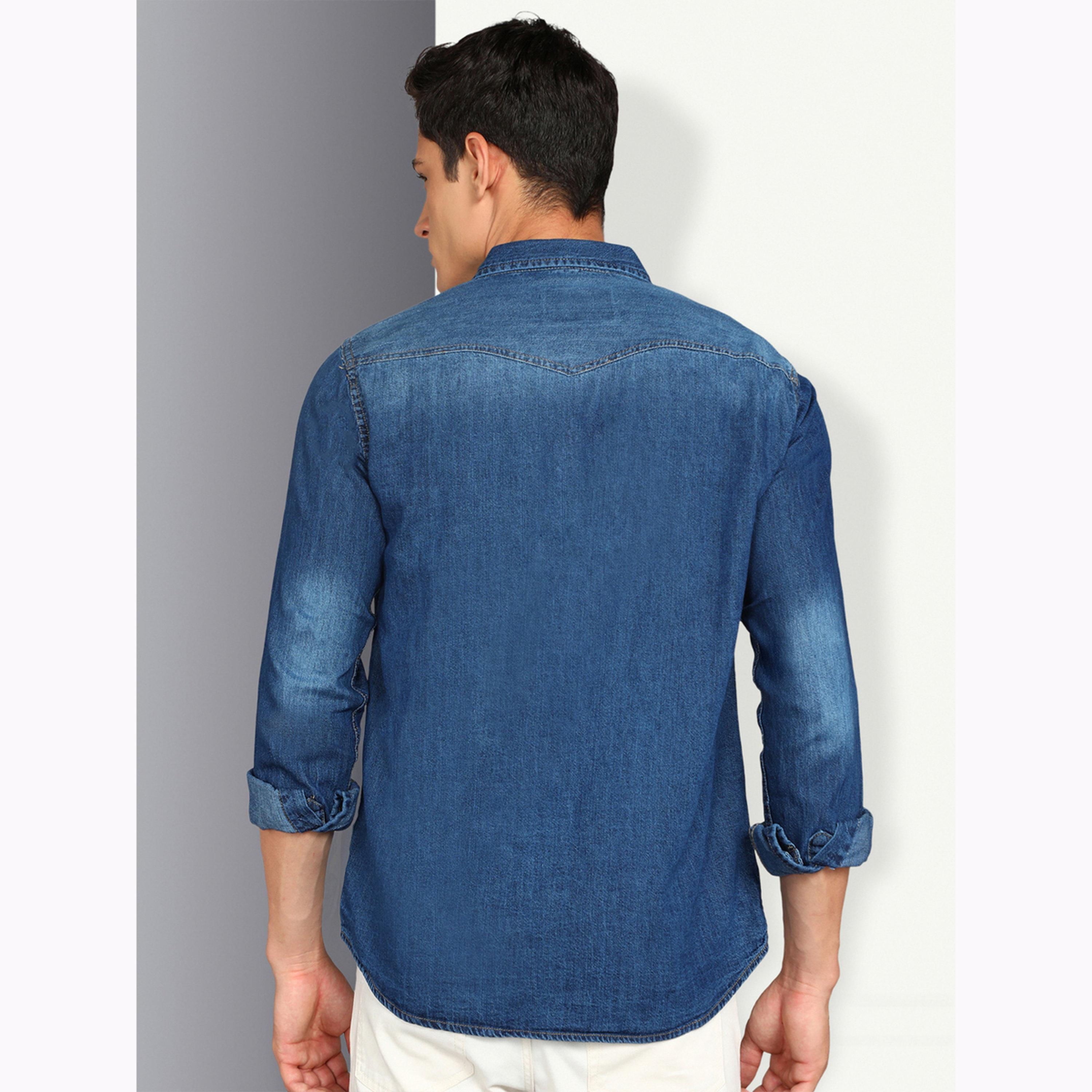 KUONS AVENUE X Styli Men Faded Denim Shirt with Flap Pocket-men-clothing-shirts-image-3