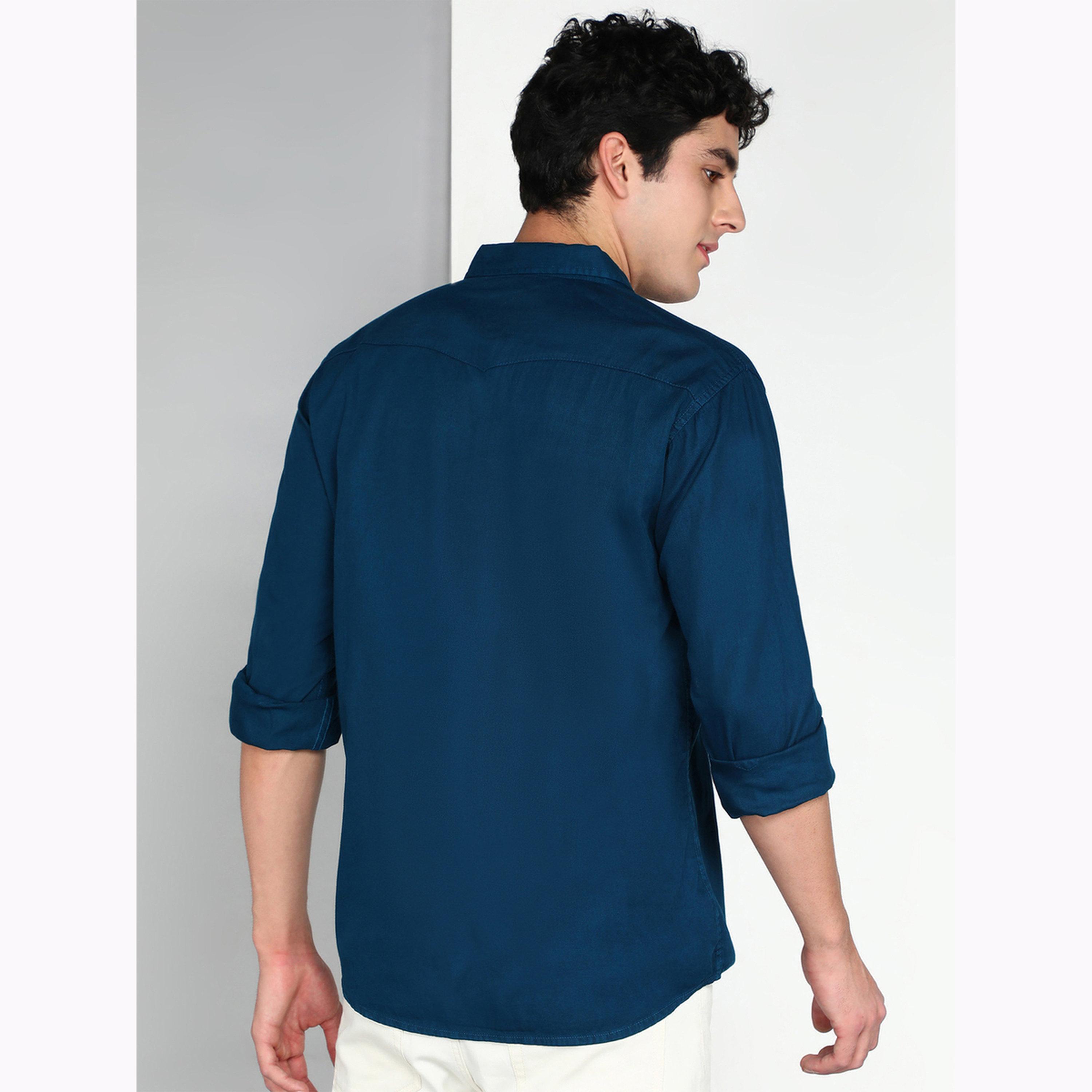 قميص قطن تويل أزرق-men-clothing-shirts-image-3