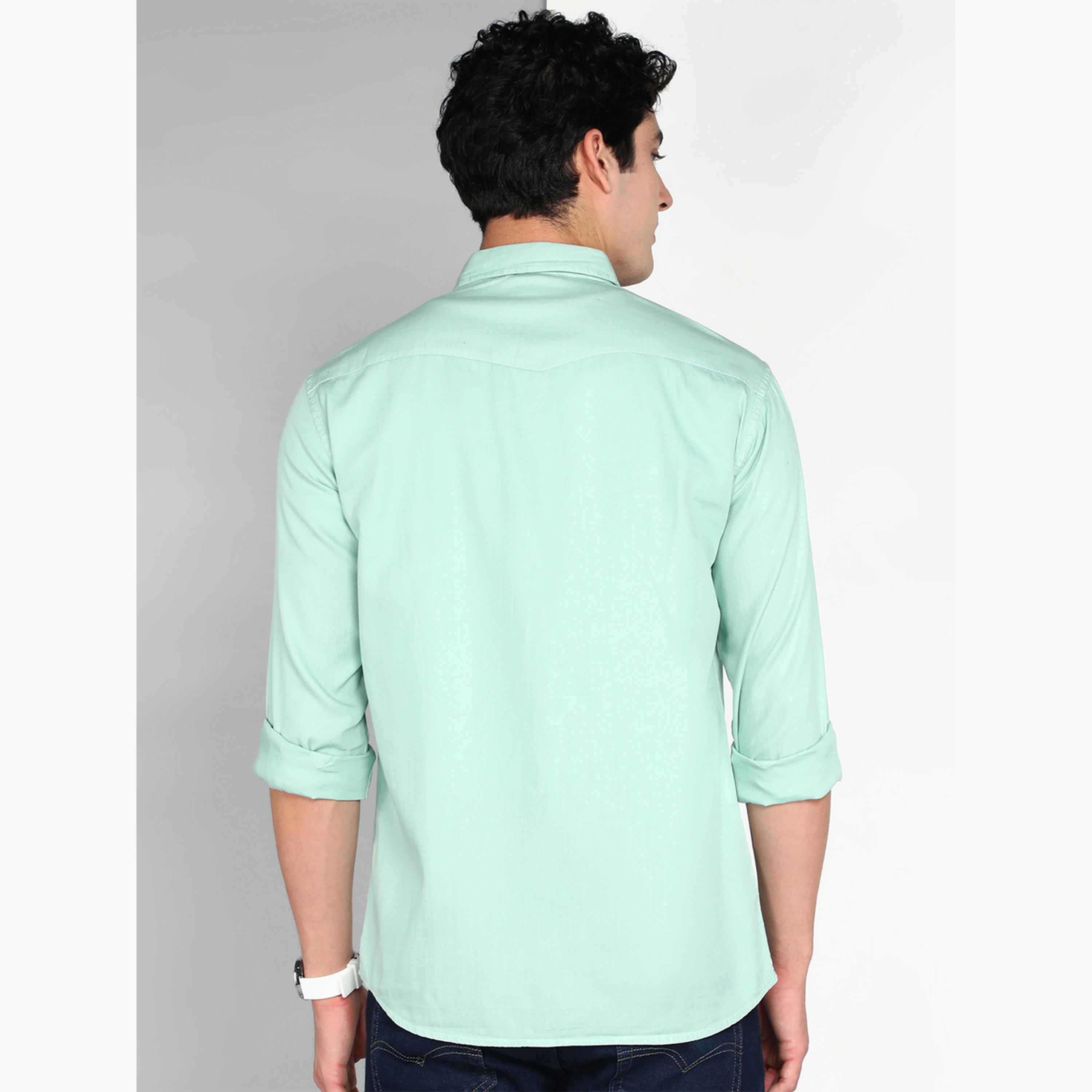KUONS AVENUE X Styli Men Green Cotton Twill Shirt-men-clothing-shirts-image-3