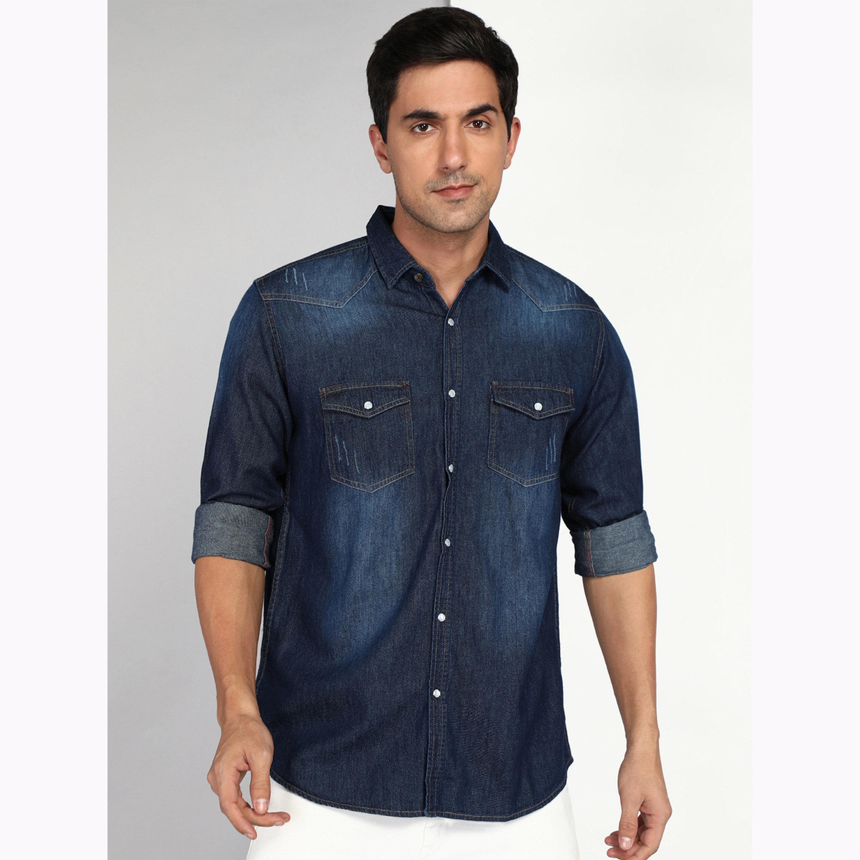 قميص دنيم رجالي أزرق بأزرار-men-clothing-shirts-image-1