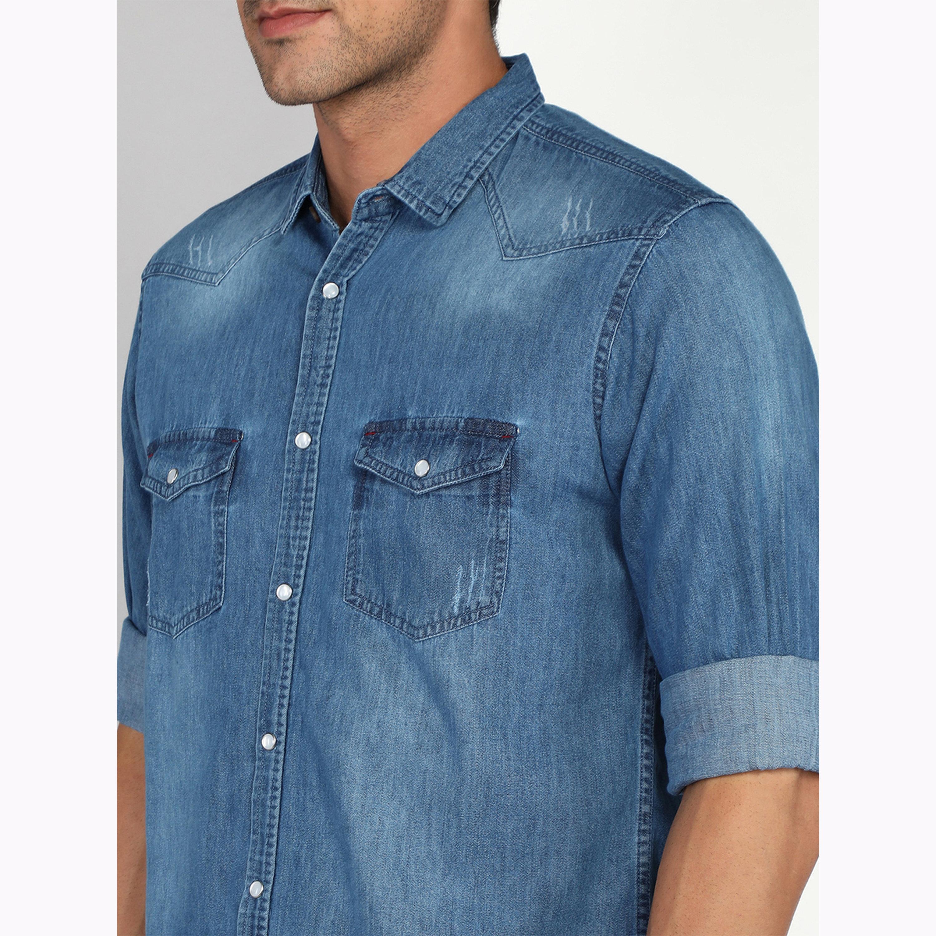 KUONS AVENUE X Styli Men Blue Denim Buttoned Shirt-men-clothing-shirts-image-5