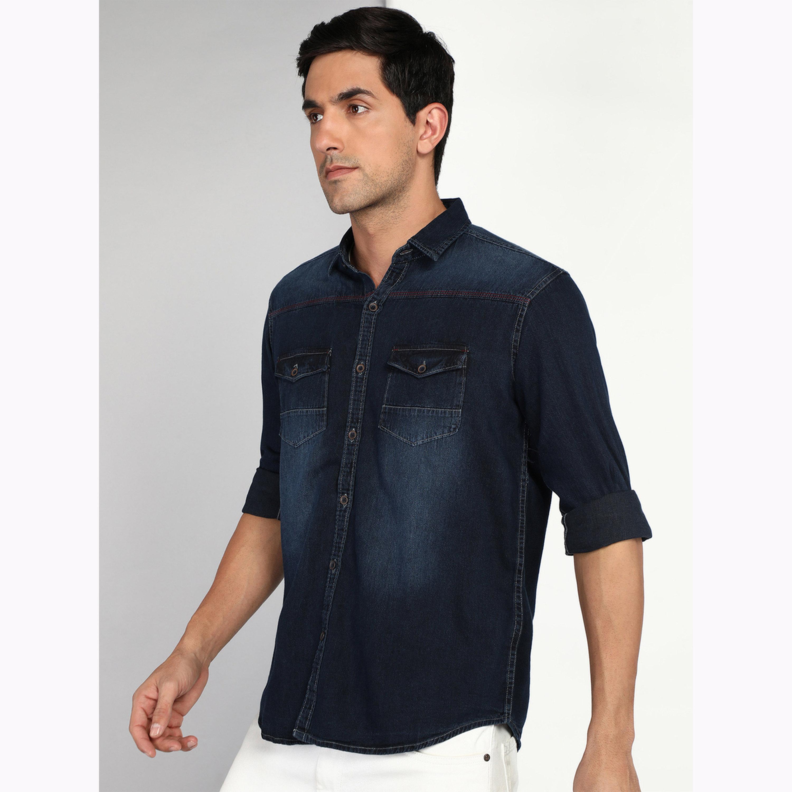 قميص دنيم رجالي كاجوال أزرق-men-clothing-shirts-image-4