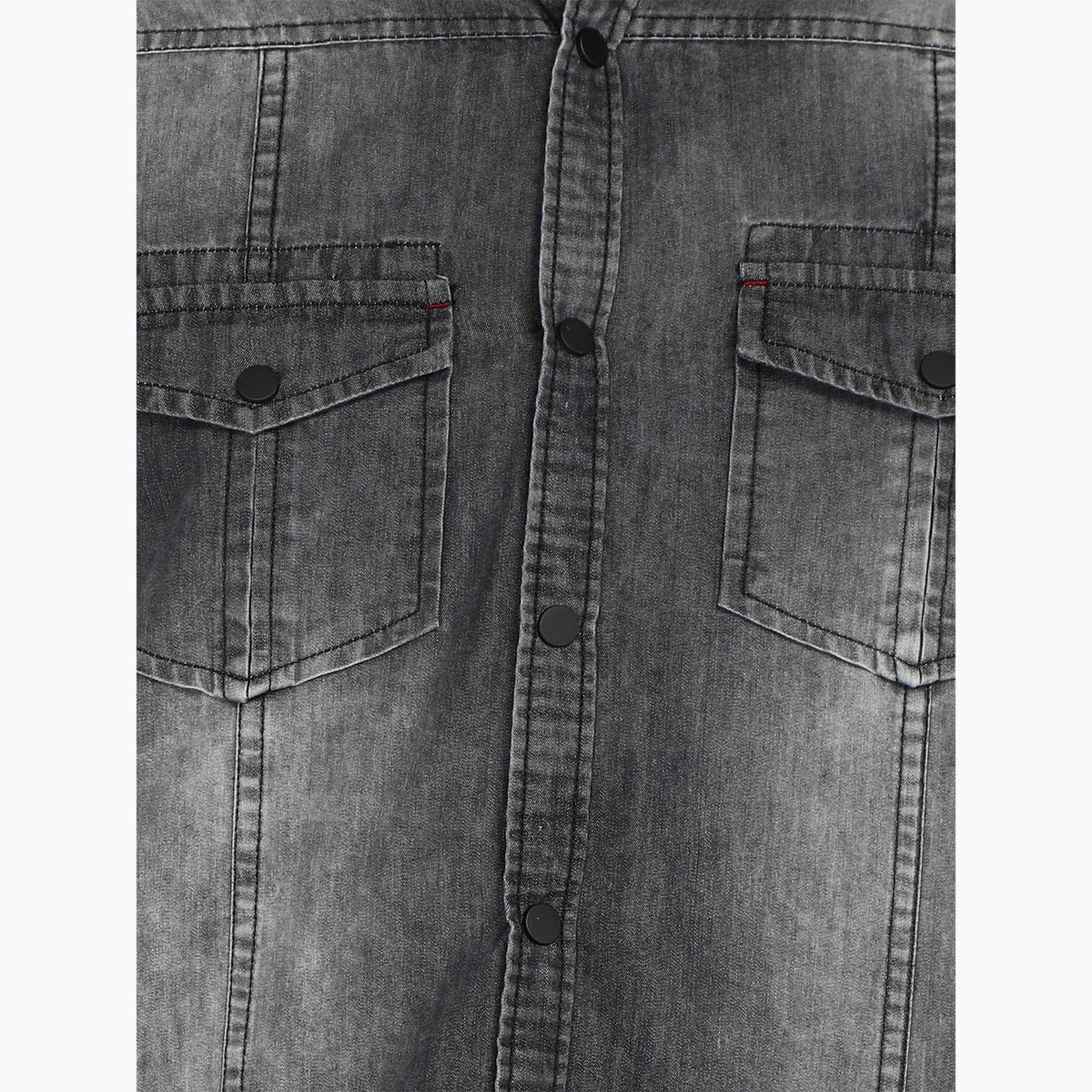 KUONS AVENUE X Styli Men Black Faded Denim Shirt-men-clothing-shirts-image-6
