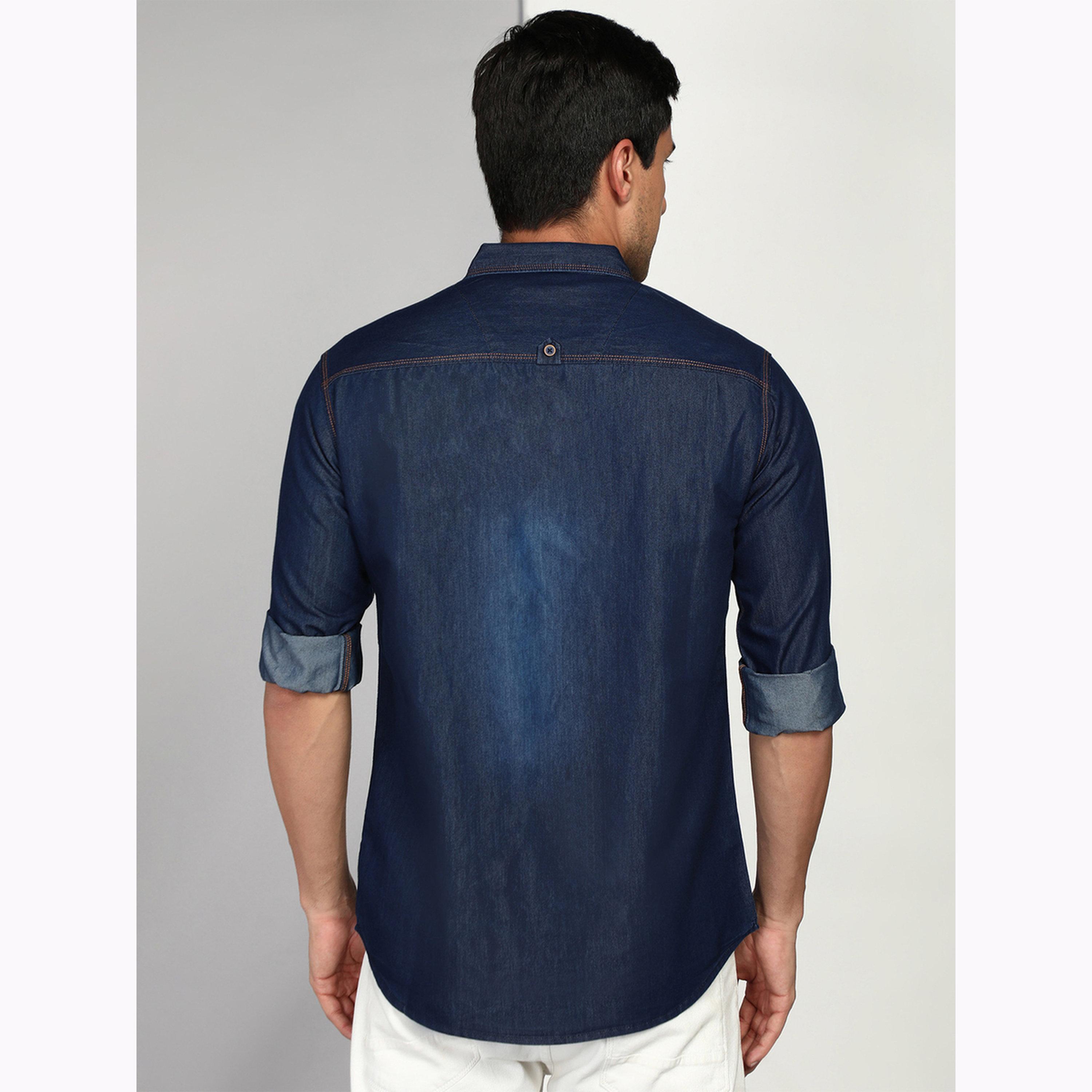 قميص دنيم رجالي قصة ضيقة أزرق-men-clothing-shirts-image-3