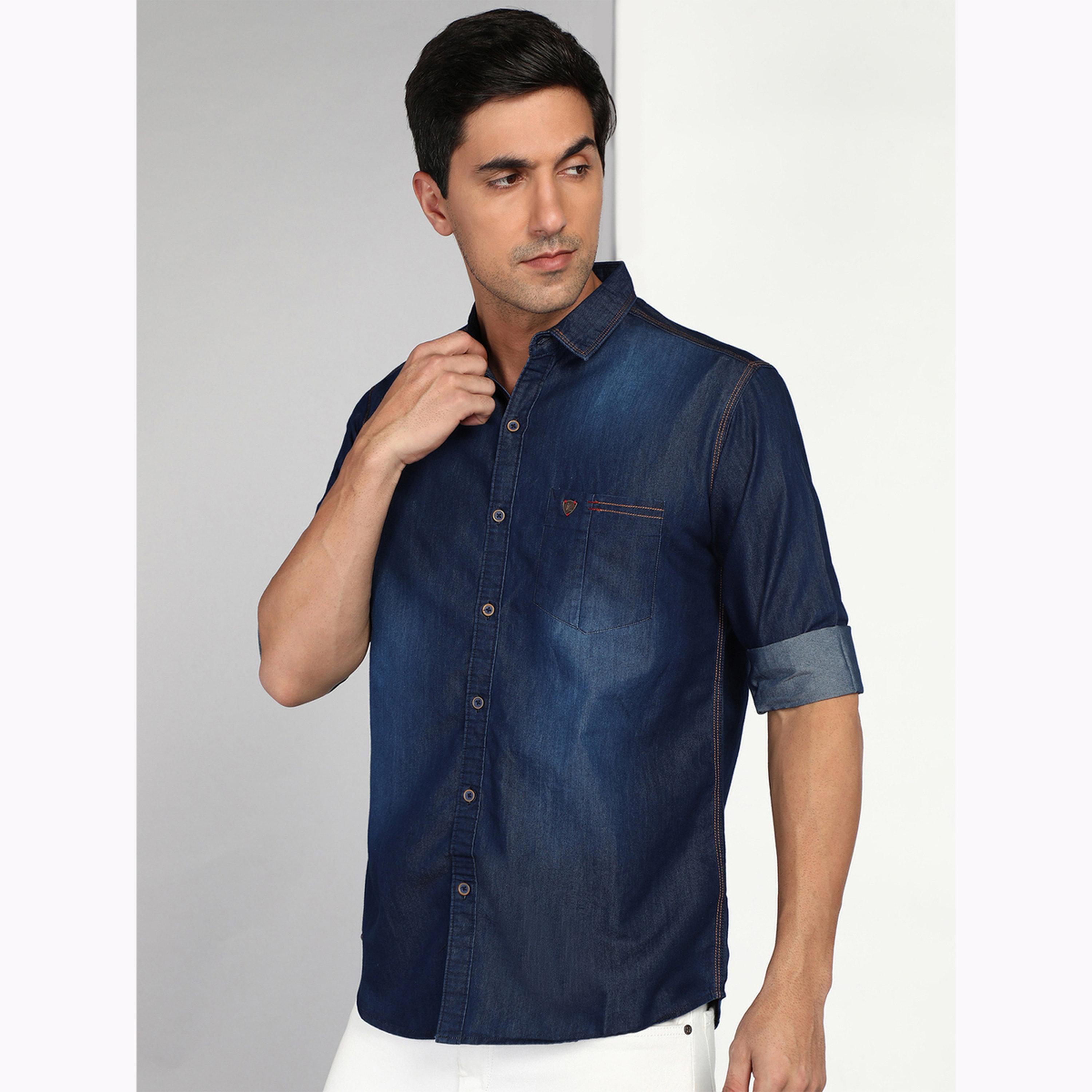 قميص دنيم رجالي قصة ضيقة أزرق-men-clothing-shirts-image-4