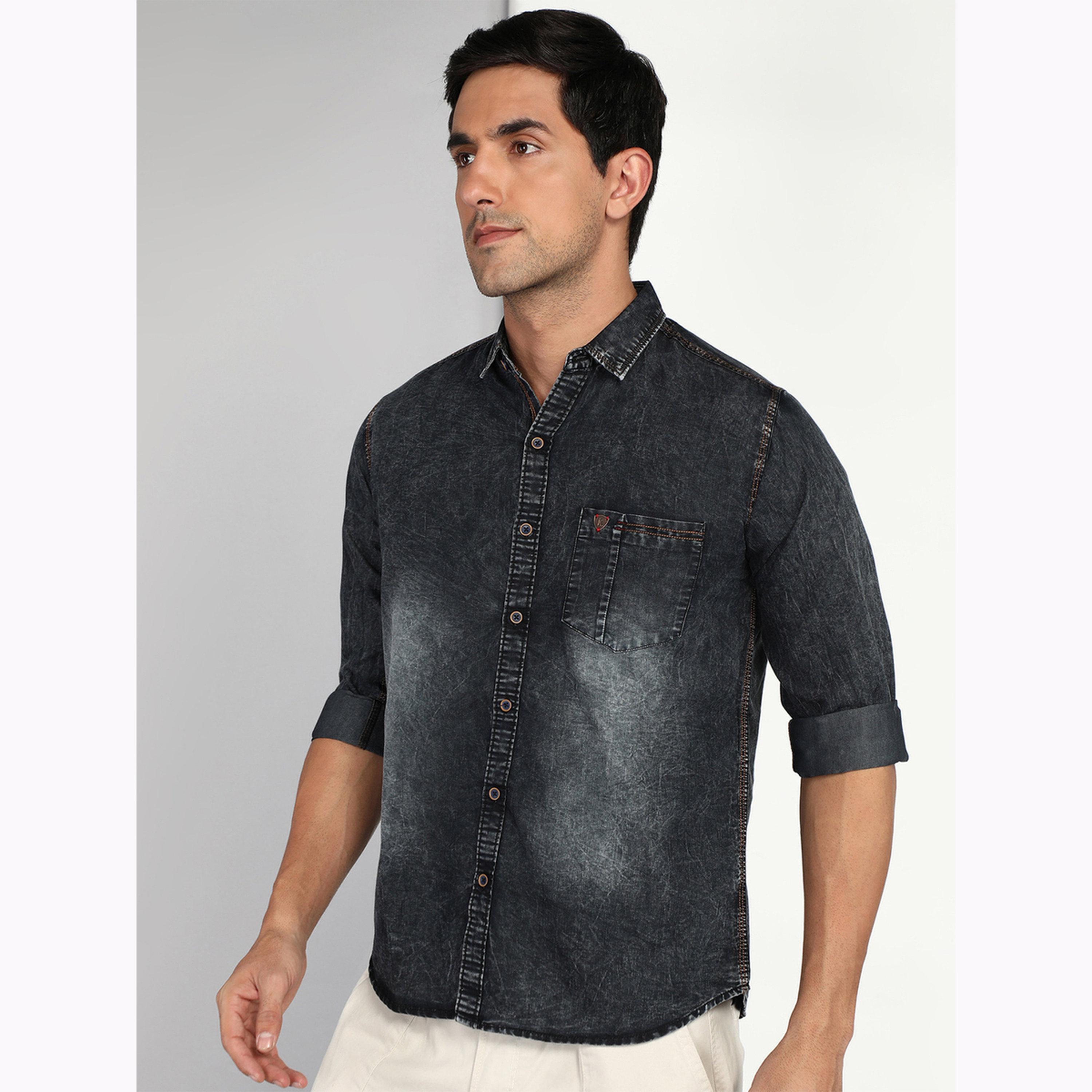 قميص دنيم أسود بأزرار-men-clothing-shirts-image-4