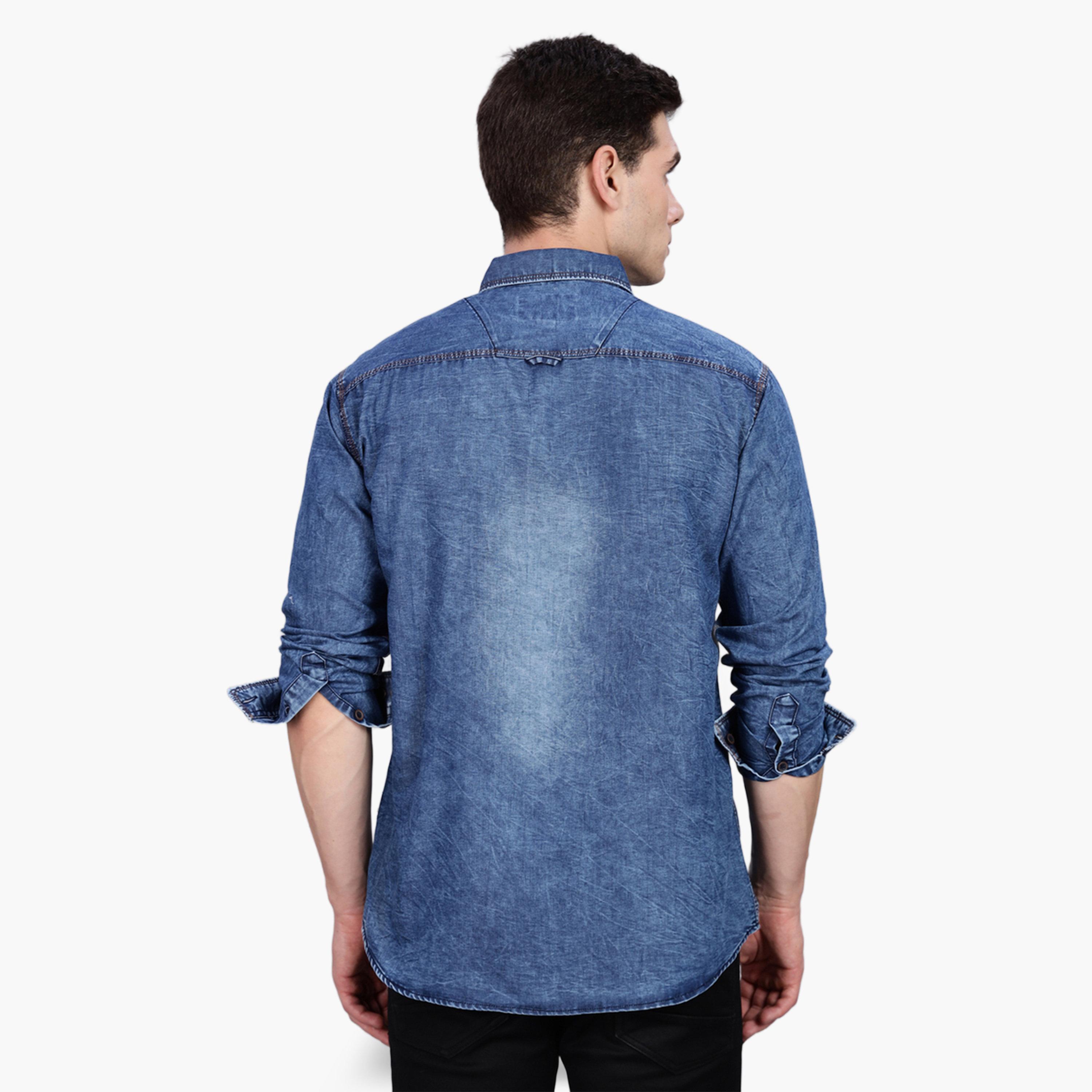KUONS AVENUE X Styli Men Blue Denim Casual Shirt-men-clothing-shirts-image-3