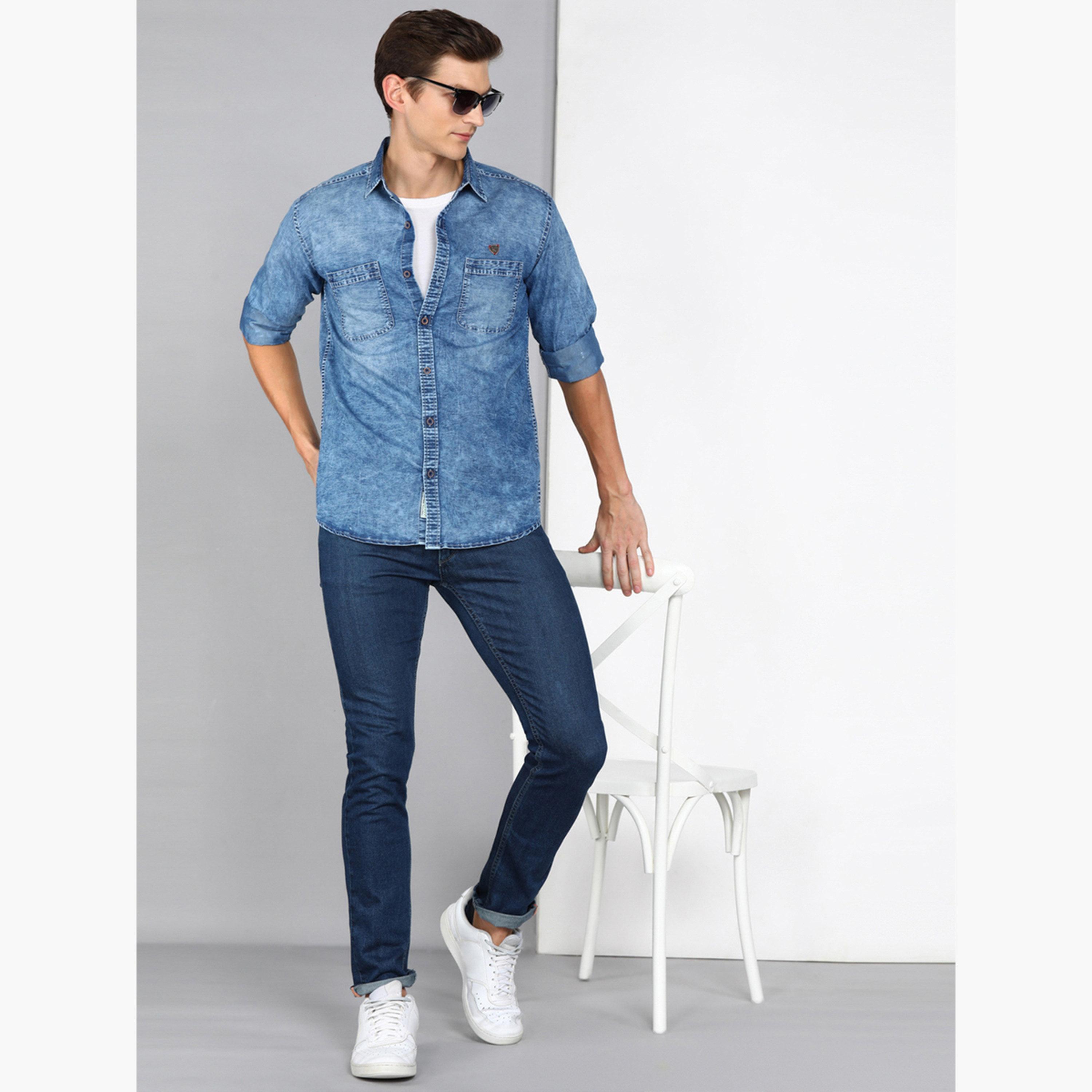 قميص دنيم أزرق مغسول-men-clothing-shirts-image-2