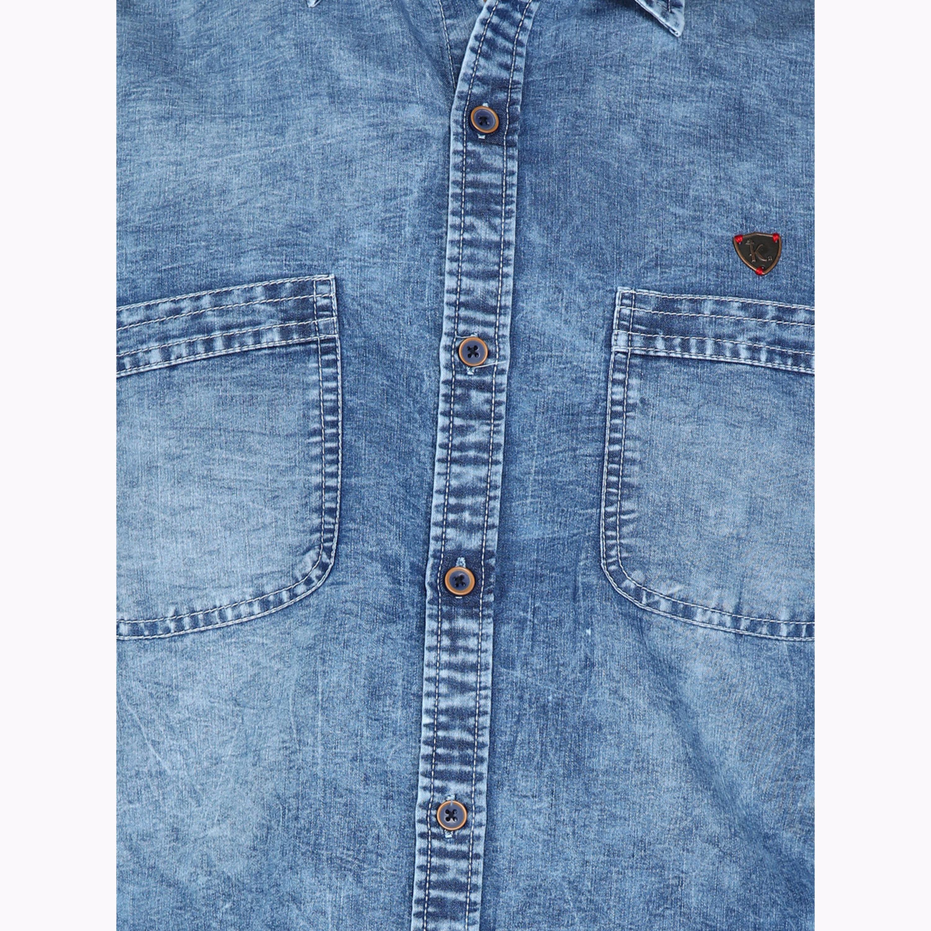 KUONS AVENUE X Styli Men Blue Washed Denim Shirt-men-clothing-shirts-image-6