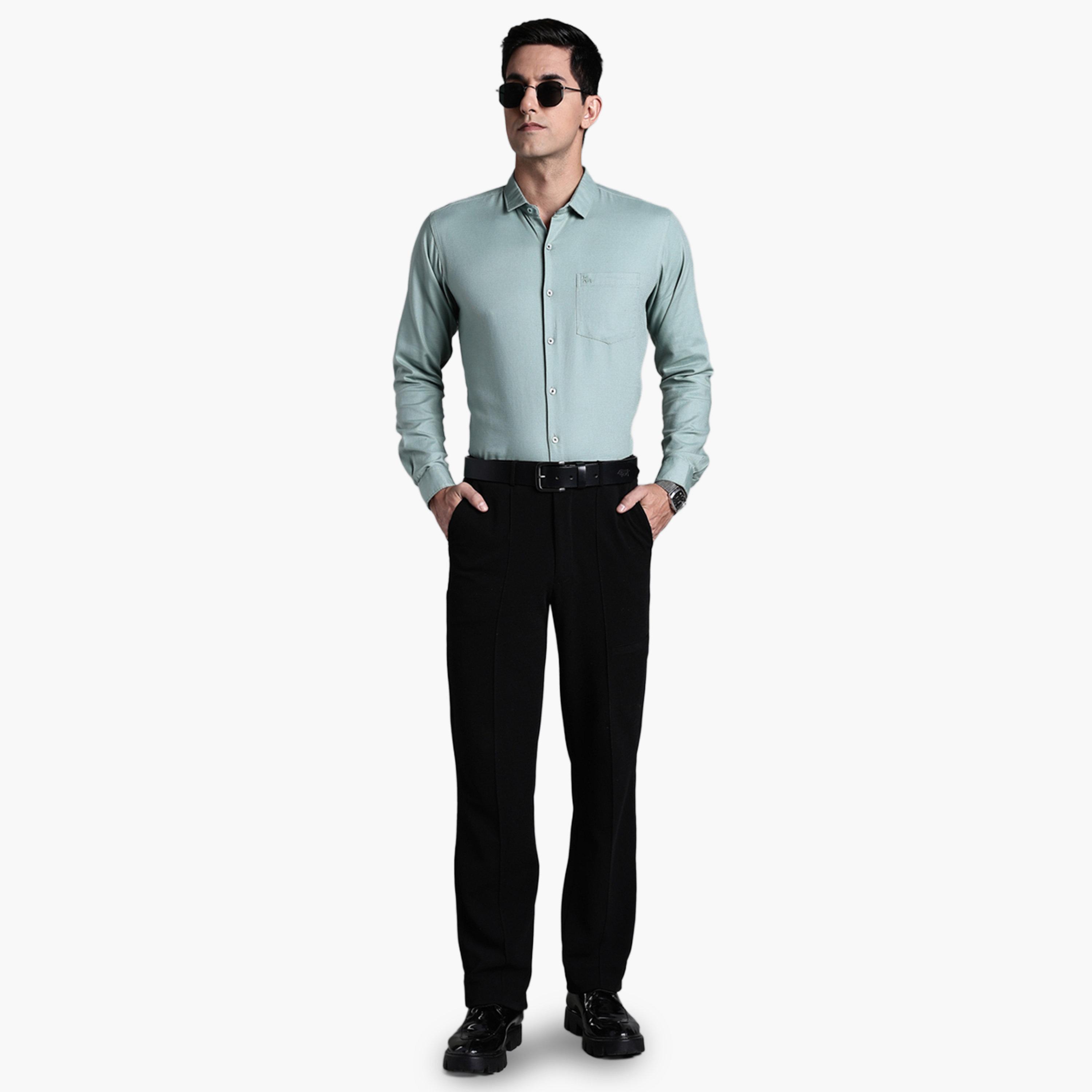 قميص رسمي أخضر بقصة سليم فيت-men-clothing-shirts-image-2
