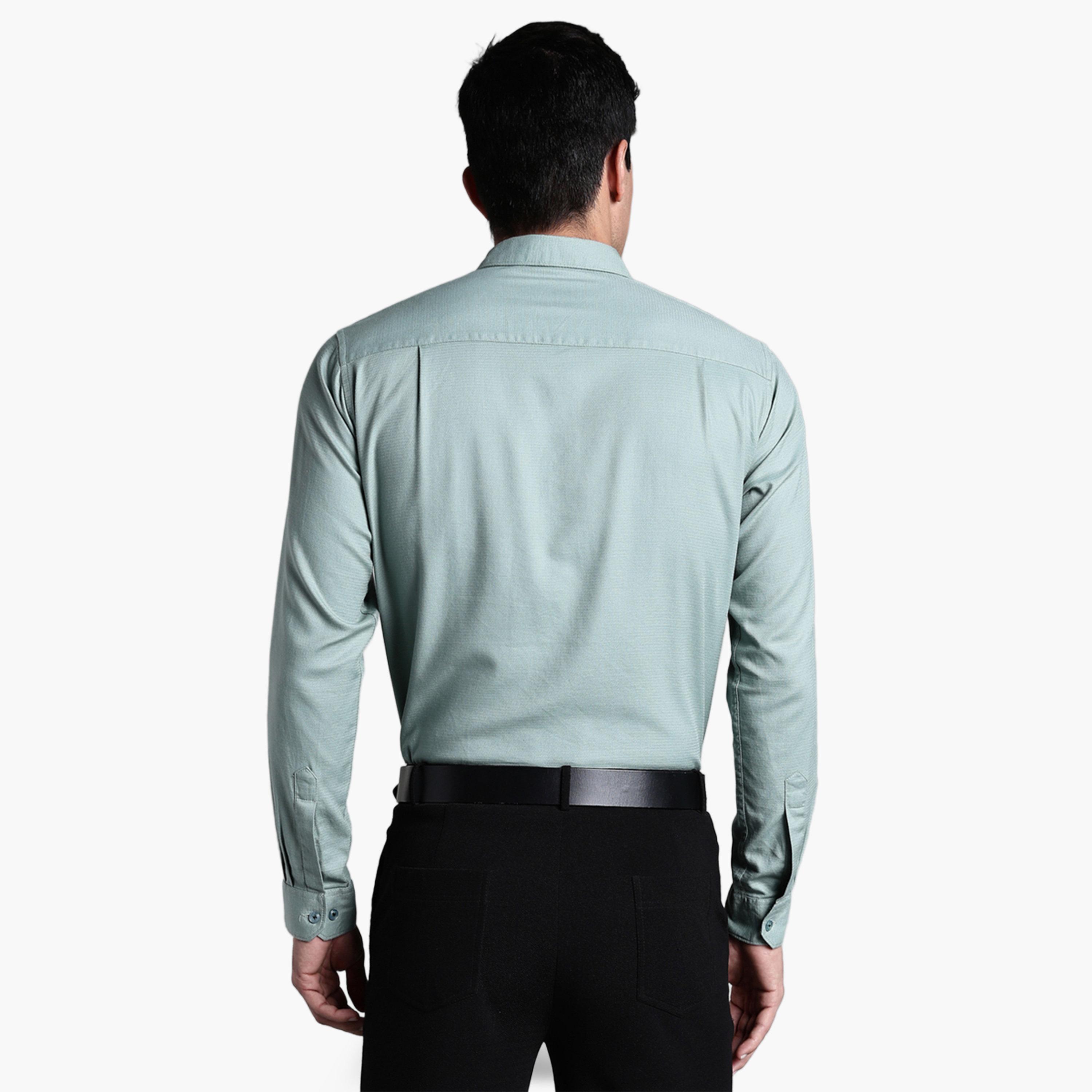 KUONS AVENUE X Styli Men Green Slim Fit Formal Shirt-men-clothing-shirts-image-3