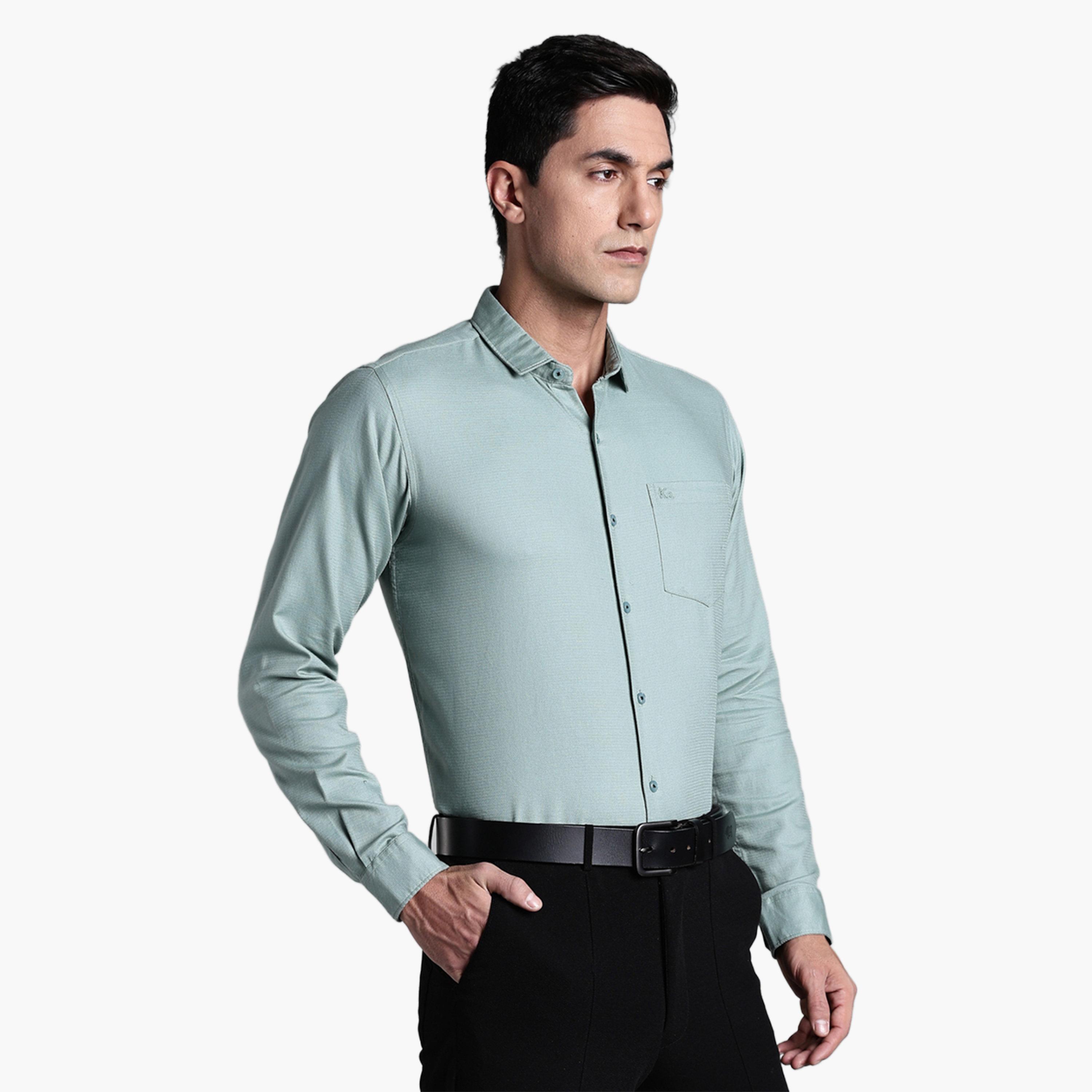 KUONS AVENUE X Styli Men Green Slim Fit Formal Shirt-men-clothing-shirts-image-4